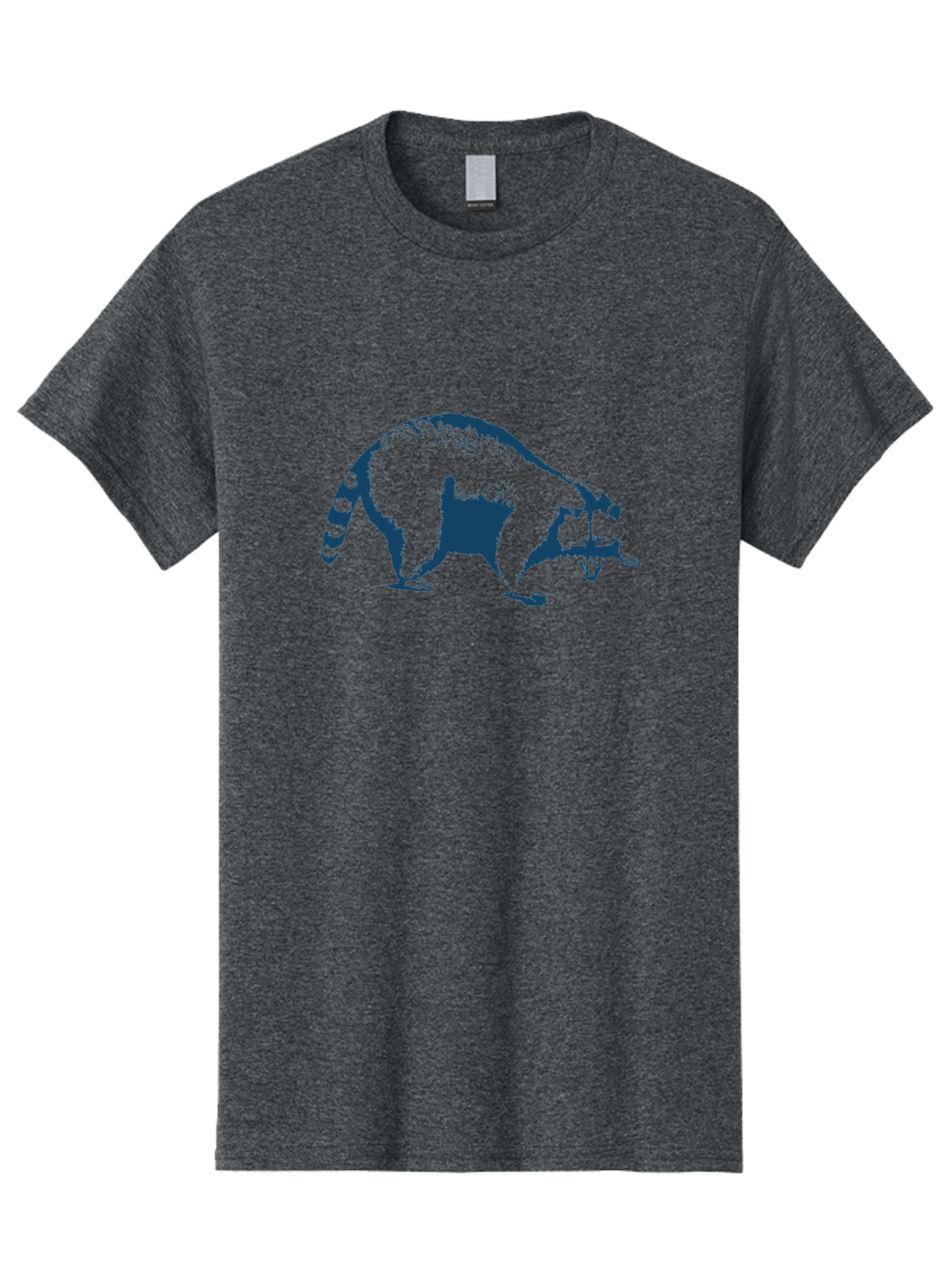 Vintage Raccoon Men'S Graphic Tee, 100% Cotton, Comfortable Casual Summer Wear, Machine Washable, Racoon Illustration, Wildlife Art, Animal Design, Graphic Style, Blue Silhouette, Wildlife Icon, Cute Animal, Forest Creature, Nature Graphic Aae808 19
