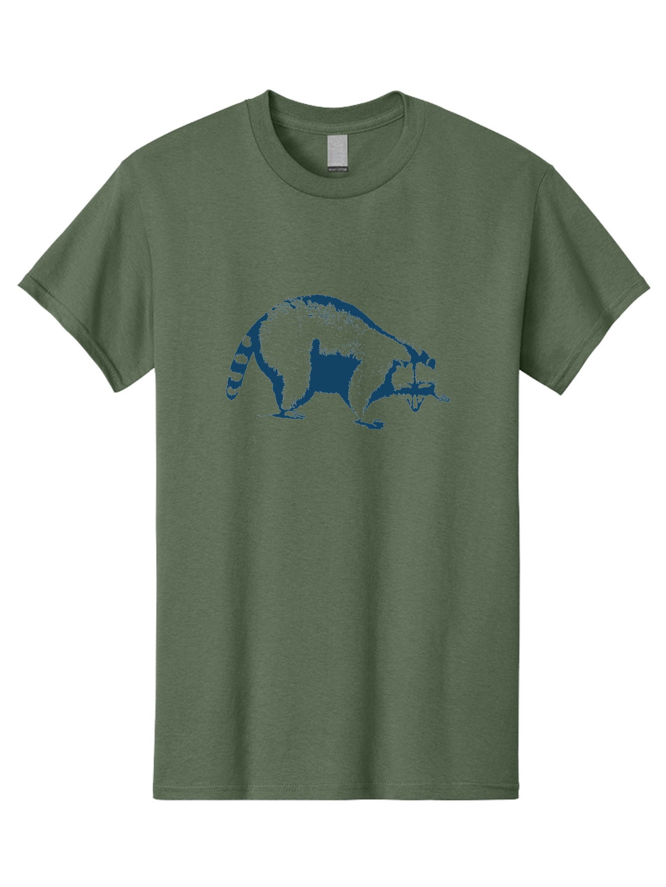 Vintage Raccoon Men'S Graphic Tee, 100% Cotton, Comfortable Casual Summer Wear, Machine Washable, Racoon Illustration, Wildlife Art, Animal Design, Graphic Style, Blue Silhouette, Wildlife Icon, Cute Animal, Forest Creature, Nature Graphic Aae808 29