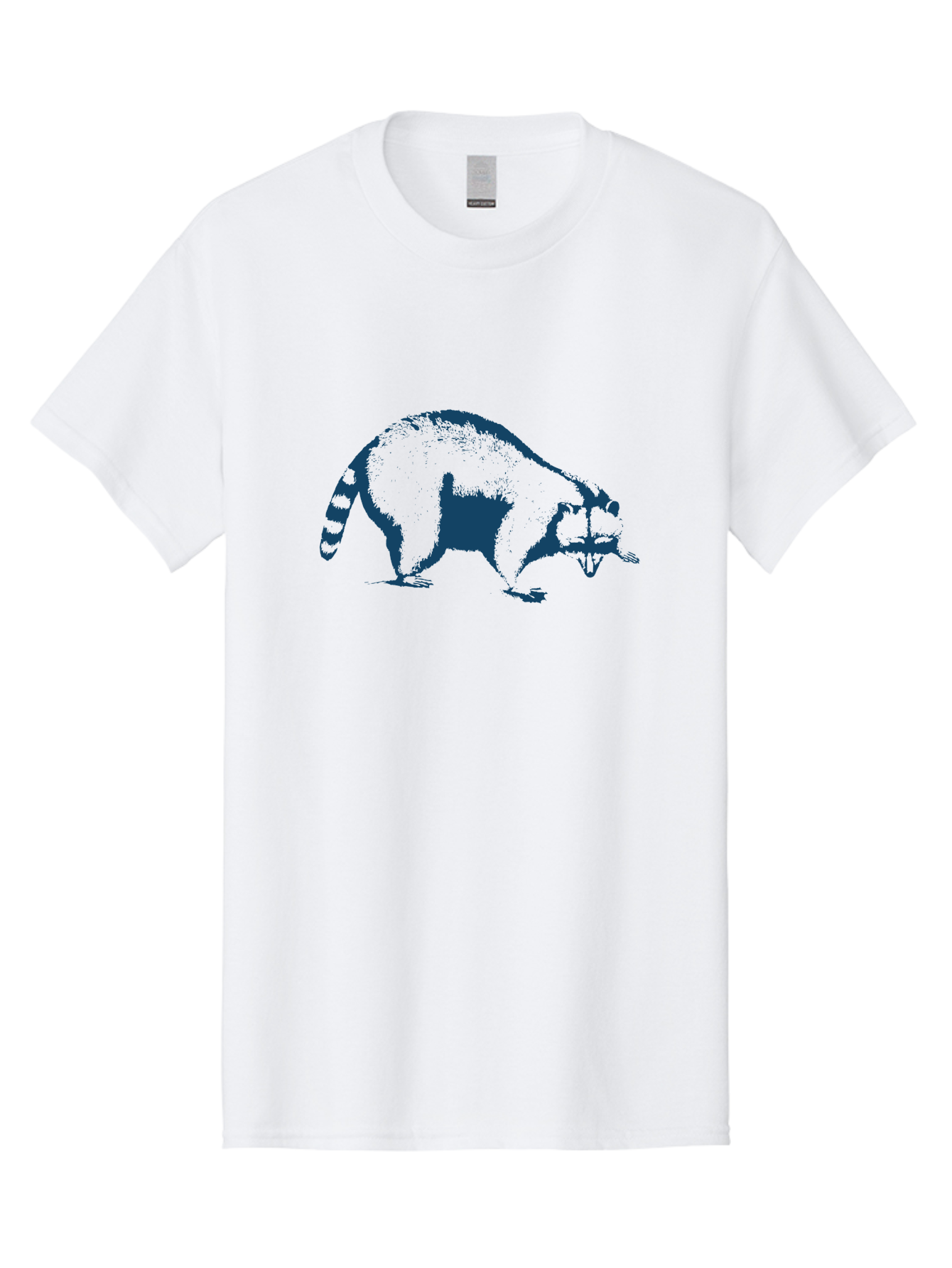 Vintage Raccoon Men'S Graphic Tee, 100% Cotton, Comfortable Casual Summer Wear, Machine Washable, Racoon Illustration, Wildlife Art, Animal Design, Graphic Style, Blue Silhouette, Wildlife Icon, Cute Animal, Forest Creature, Nature Graphic Aae808 27