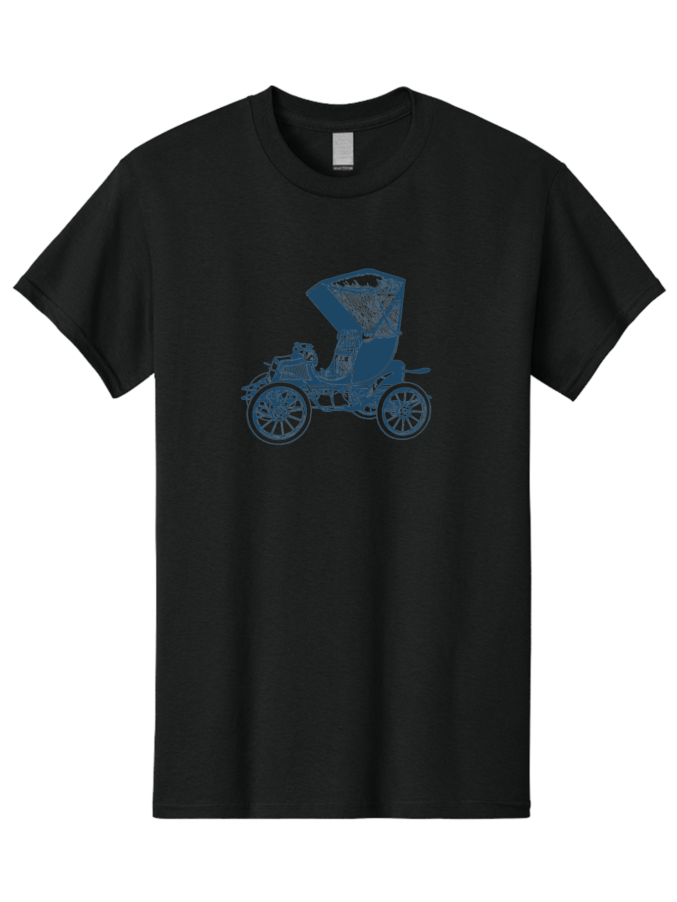 Vintage Road Carrier Men'S Graphic Tee, 100% Cotton, Comfortable Casual Summer Wear, Machine Washable, Vintage Automobile, Antique Car, Classic Vehicle, Old-Fashioned Transportation, Retro Car Design, Spoked Wheels, Canopy Top, Aae809 7