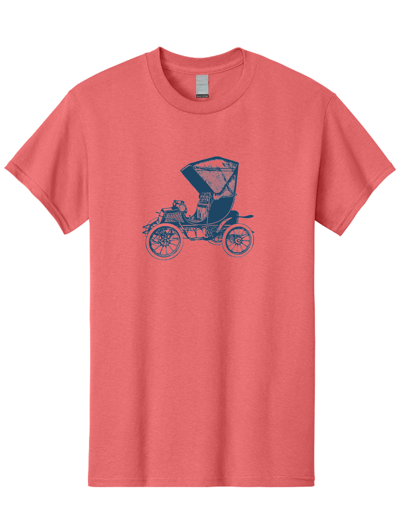 Vintage Road Carrier Men'S Graphic Tee, 100% Cotton, Comfortable Casual Summer Wear, Machine Washable, Vintage Automobile, Antique Car, Classic Vehicle, Old-Fashioned Transportation, Retro Car Design, Spoked Wheels, Canopy Top, Aae809 23
