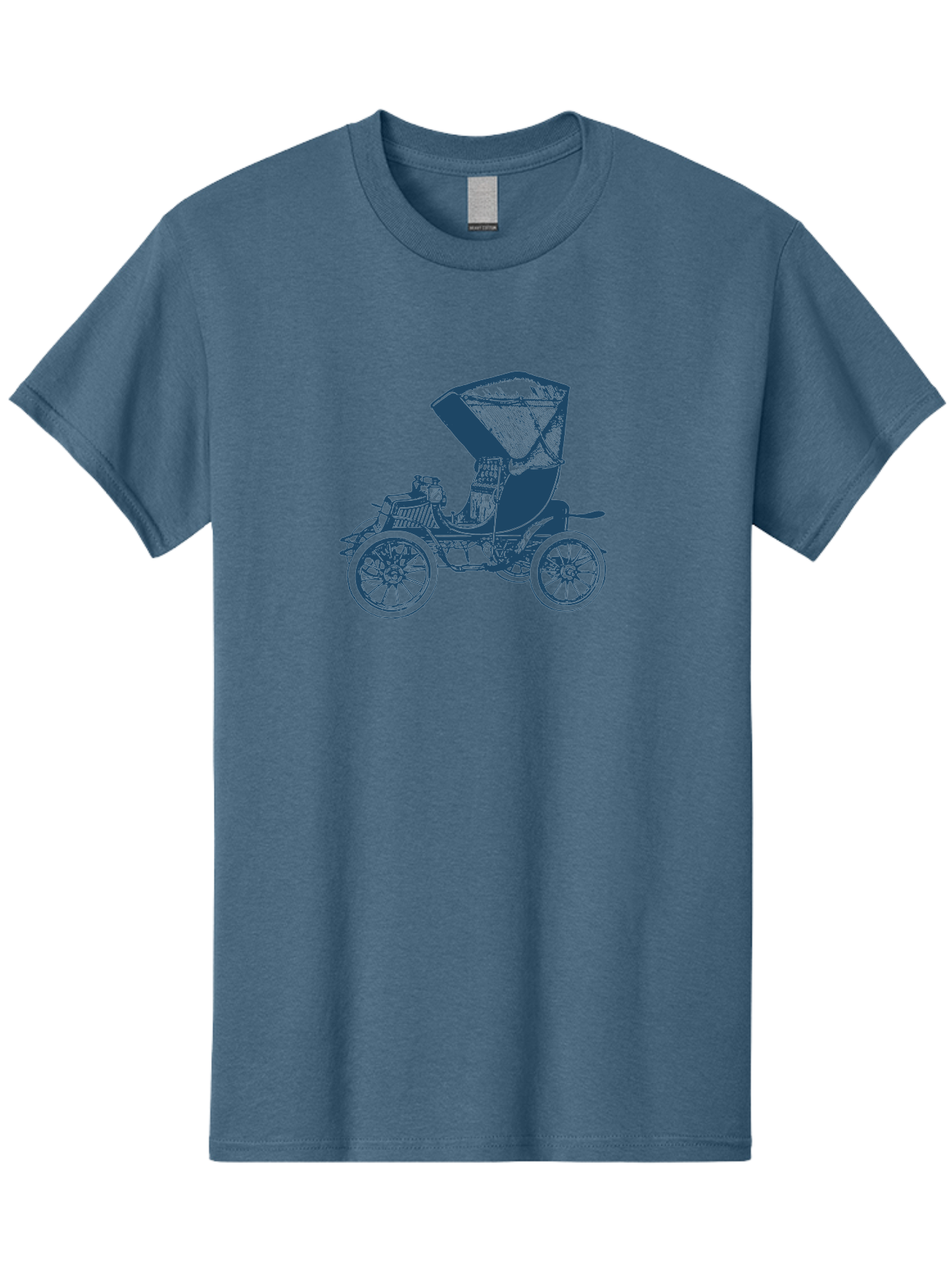 Vintage Road Carrier Men'S Graphic Tee, 100% Cotton, Comfortable Casual Summer Wear, Machine Washable, Vintage Automobile, Antique Car, Classic Vehicle, Old-Fashioned Transportation, Retro Car Design, Spoked Wheels, Canopy Top, Aae809 21
