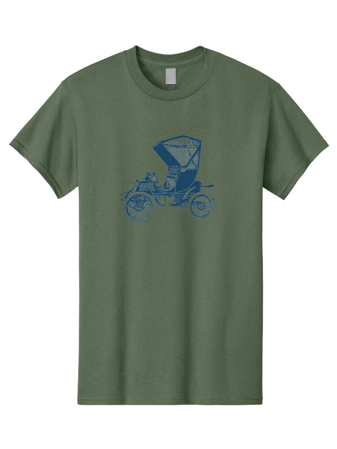 Vintage Road Carrier Men'S Graphic Tee, 100% Cotton, Comfortable Casual Summer Wear, Machine Washable, Vintage Automobile, Antique Car, Classic Vehicle, Old-Fashioned Transportation, Retro Car Design, Spoked Wheels, Canopy Top, Aae809 15