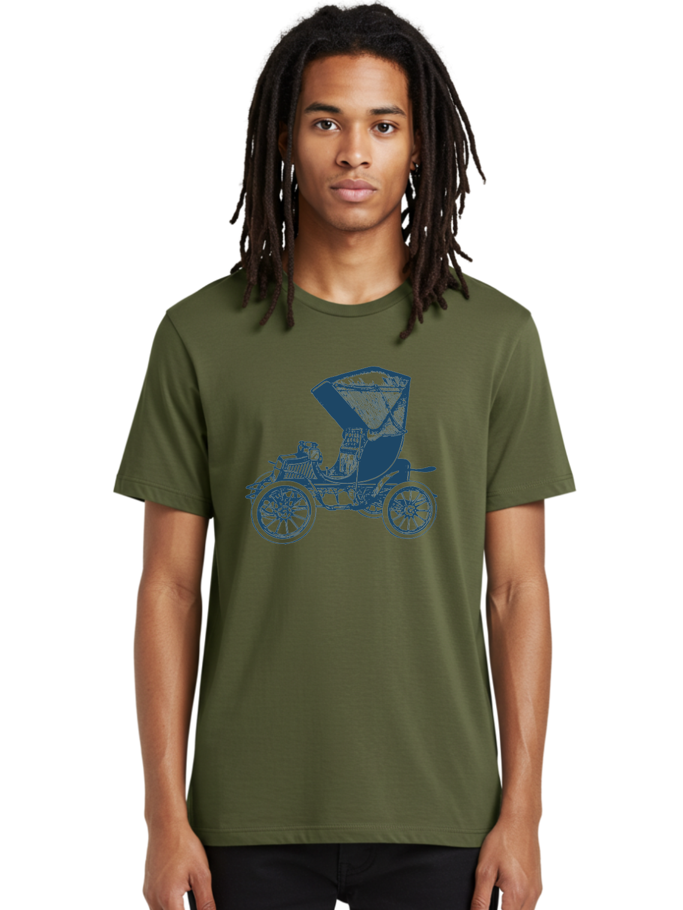 Vintage Road Carrier Men'S Graphic Tee, 100% Cotton, Comfortable Casual Summer Wear, Machine Washable, Vintage Automobile, Antique Car, Classic Vehicle, Old-Fashioned Transportation, Retro Car Design, Spoked Wheels, Canopy Top, Aae809 16