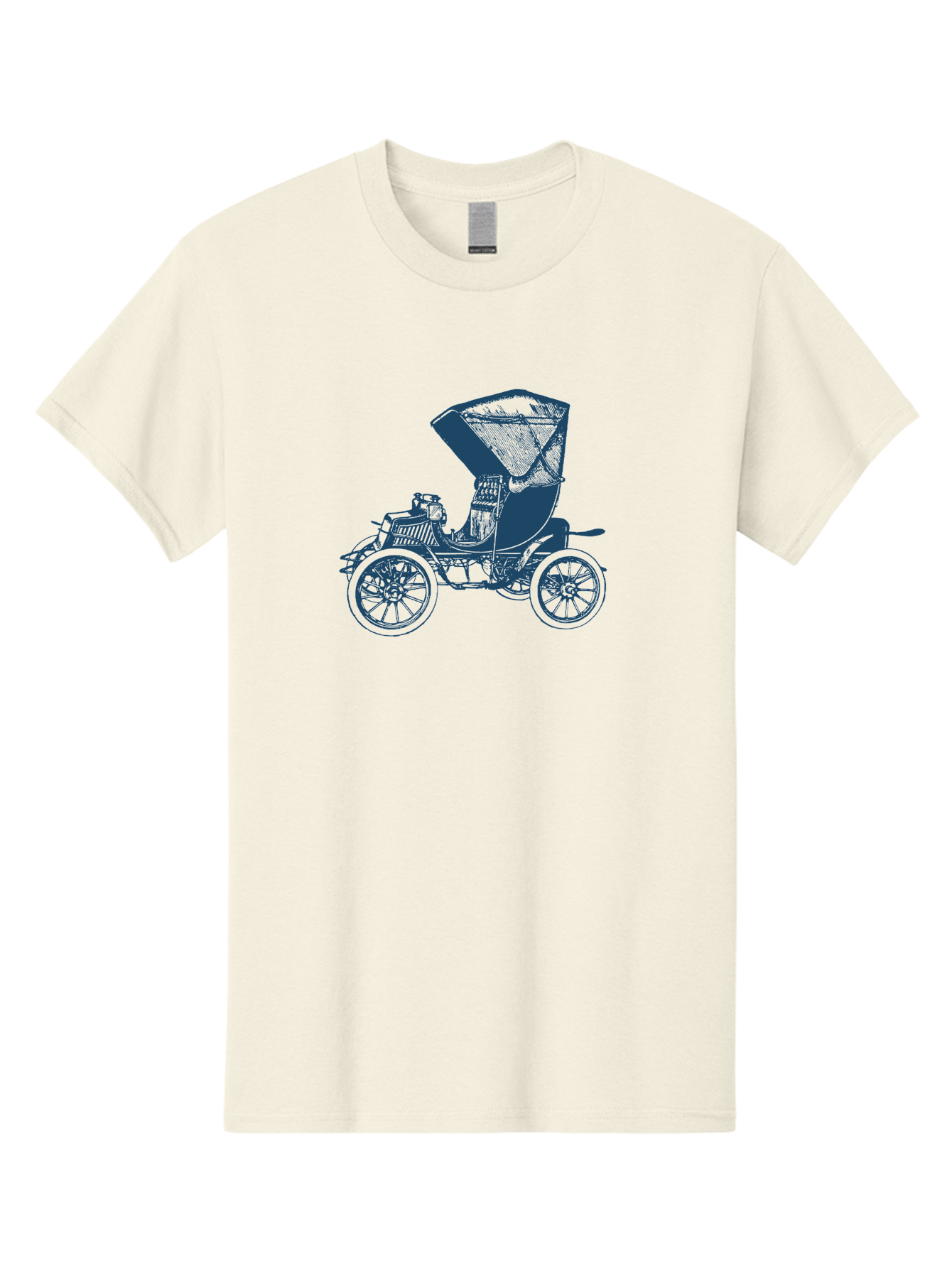 Vintage Road Carrier Men'S Graphic Tee, 100% Cotton, Comfortable Casual Summer Wear, Machine Washable, Vintage Automobile, Antique Car, Classic Vehicle, Old-Fashioned Transportation, Retro Car Design, Spoked Wheels, Canopy Top, Aae809 27