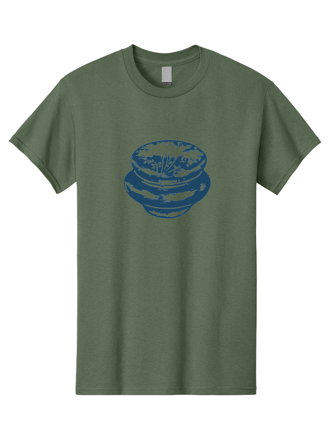 Vintage Spice Jar Men'S Graphic Tee, 100% Cotton, Comfortable Casual Summer Wear, Machine Washable, Stacked Bowls, Ceramic Bowls, Floral Design, Blue Illustration, Kitchenware, Tableware, Home Decor, Minimalist Art Aae813 29