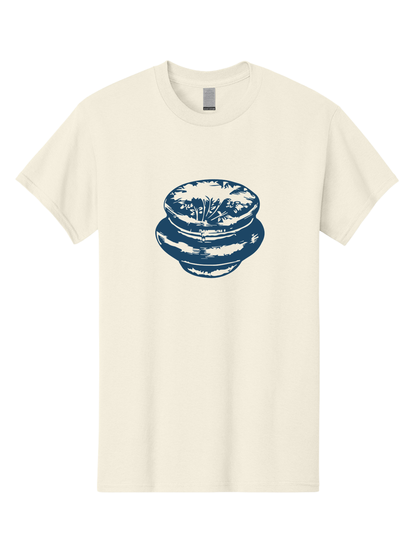 Vintage Spice Jar Men'S Graphic Tee, 100% Cotton, Comfortable Casual Summer Wear, Machine Washable, Stacked Bowls, Ceramic Bowls, Floral Design, Blue Illustration, Kitchenware, Tableware, Home Decor, Minimalist Art Aae813 9