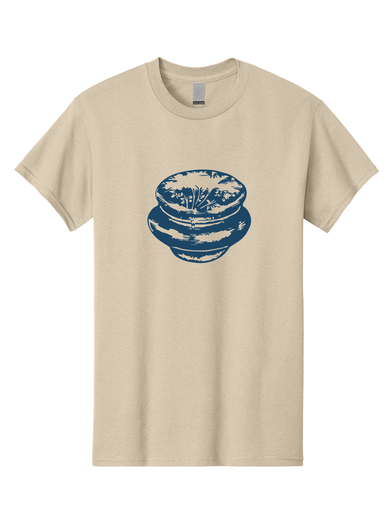 Vintage Spice Jar Men'S Graphic Tee, 100% Cotton, Comfortable Casual Summer Wear, Machine Washable, Stacked Bowls, Ceramic Bowls, Floral Design, Blue Illustration, Kitchenware, Tableware, Home Decor, Minimalist Art Aae813 19