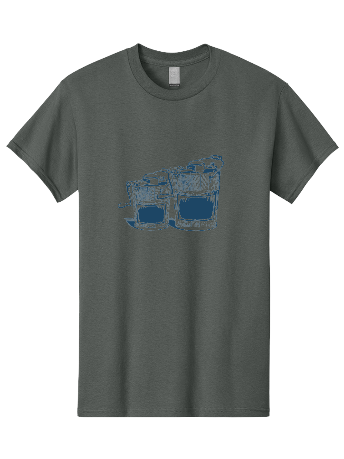 Vintage Utility Buckets Men'S Graphic Tee, 100% Cotton, Comfortable Casual Summer Wear, Machine Washable, Water Buckets, Vintage Illustrations, Rustic Charm, Wooden Texture, Nostalgic Feel, Old-Fashioned Kitchenware, Country Decor Aae814 9