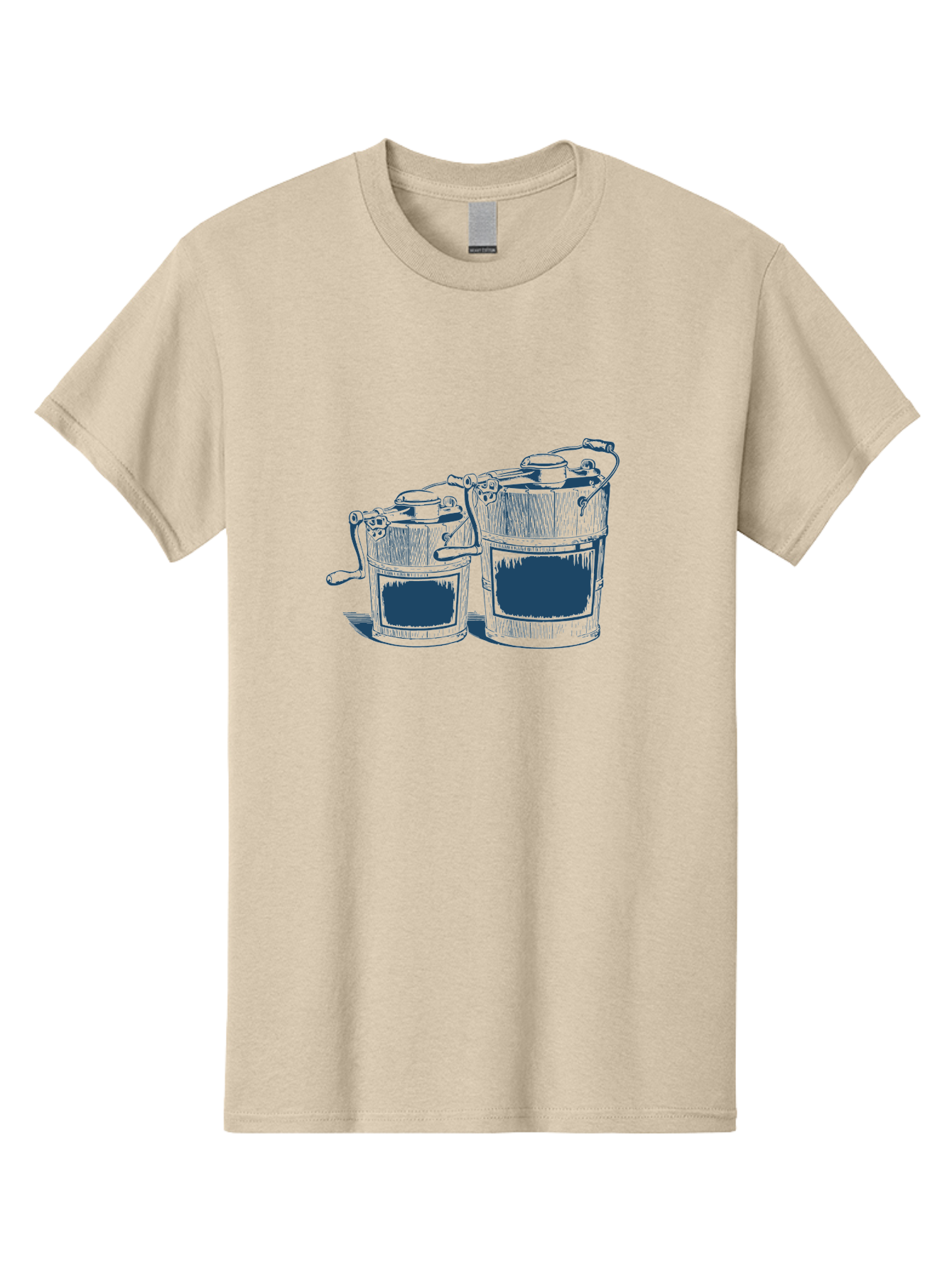 Vintage Utility Buckets Men'S Graphic Tee, 100% Cotton, Comfortable Casual Summer Wear, Machine Washable, Water Buckets, Vintage Illustrations, Rustic Charm, Wooden Texture, Nostalgic Feel, Old-Fashioned Kitchenware, Country Decor Aae814 29