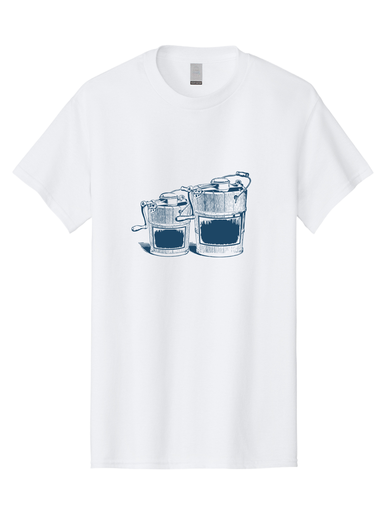 Vintage Utility Buckets Men'S Graphic Tee, 100% Cotton, Comfortable Casual Summer Wear, Machine Washable, Water Buckets, Vintage Illustrations, Rustic Charm, Wooden Texture, Nostalgic Feel, Old-Fashioned Kitchenware, Country Decor Aae814 3