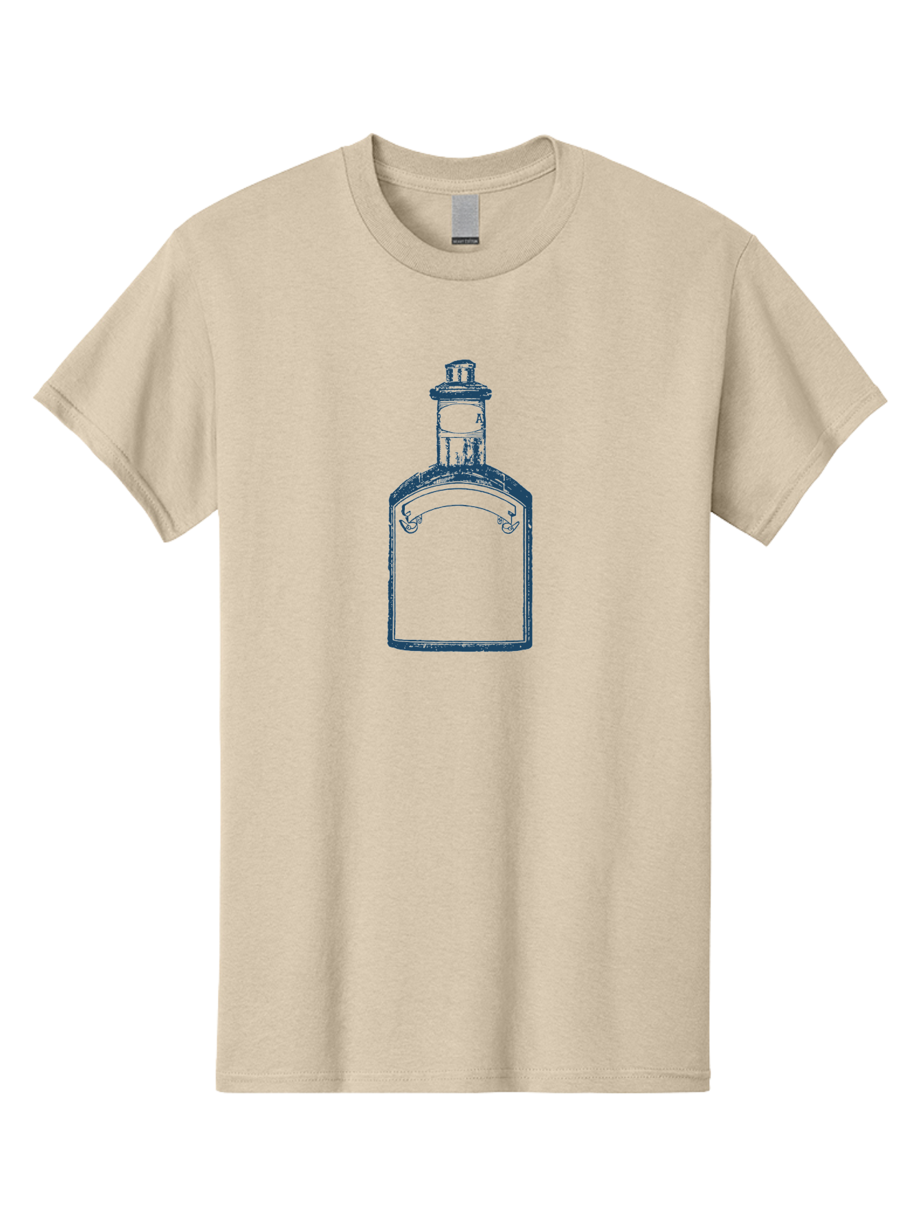 Vintage-Bottle Men'S Graphic Tee, 100% Cotton, Comfortable Casual Summer Wear, Machine Washable, Glass Bottle, Vintage Bottle, Antique Bottle, Elegant Design, Minimalist Art, Simple Bottle, Classic Bottle Shape, Old-Fashioned Bottle, Aae817 25