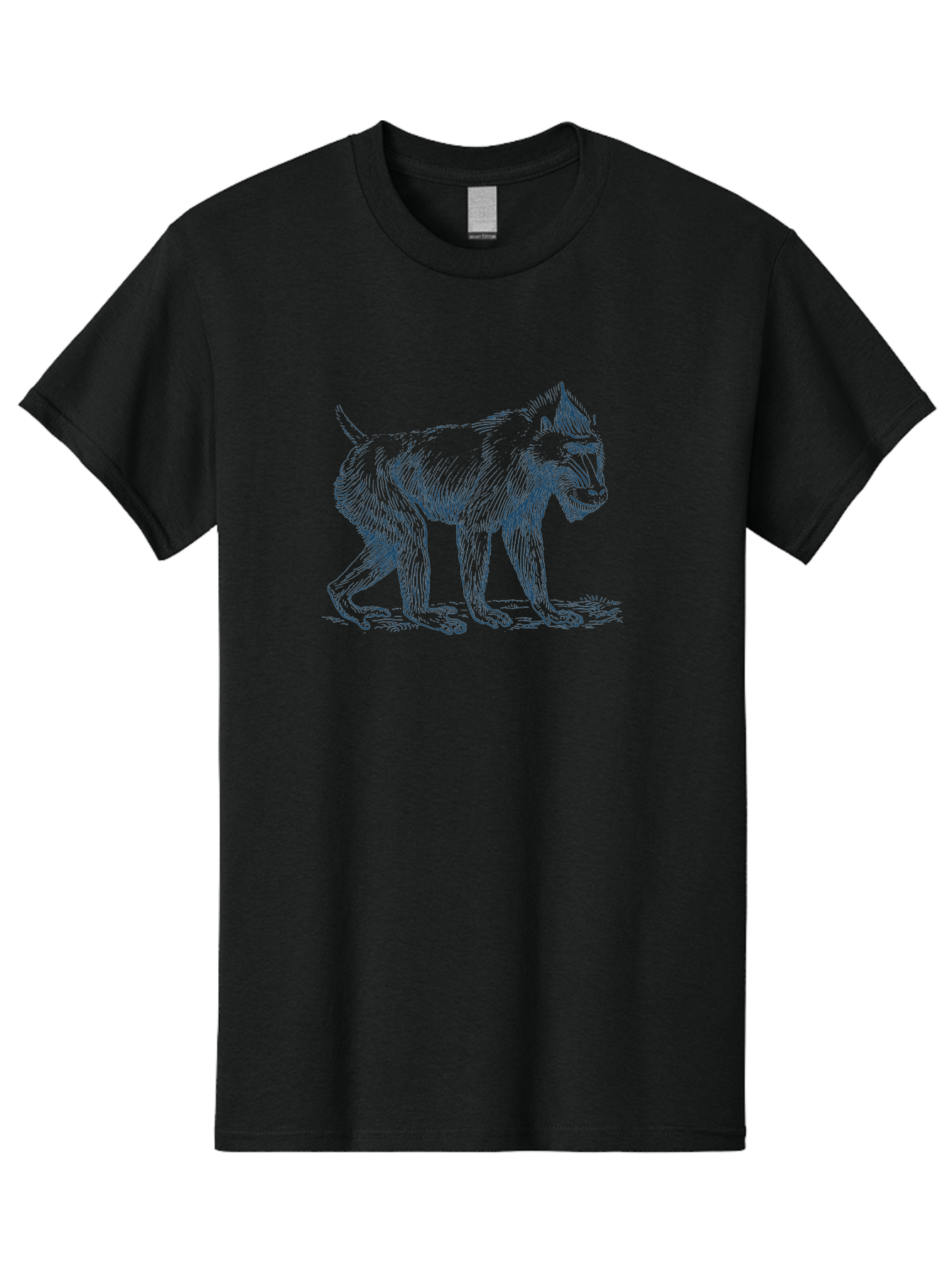 Walking Ape Men'S Graphic Tee, 100% Cotton, Comfortable Casual Summer Wear, Machine Washable, Baboon Illustration, Primate Art, Detailed Drawing, Animal Portrait, Wildlife Graphics, Hand-Drawn Image, Modern Illustration, Bold Lines Aae819 13