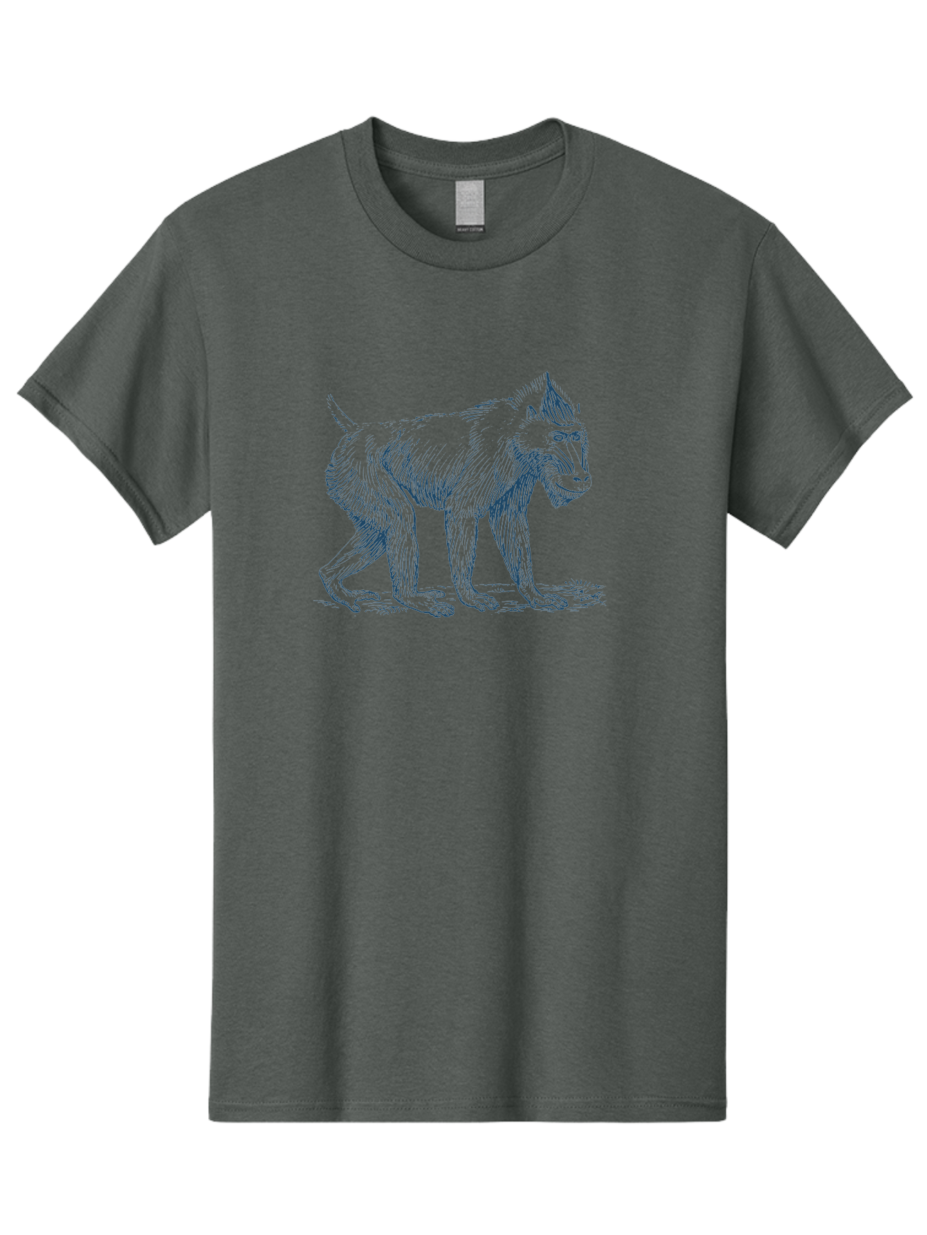 Walking Ape Men'S Graphic Tee, 100% Cotton, Comfortable Casual Summer Wear, Machine Washable, Baboon Illustration, Primate Art, Detailed Drawing, Animal Portrait, Wildlife Graphics, Hand-Drawn Image, Modern Illustration, Bold Lines Aae819 11