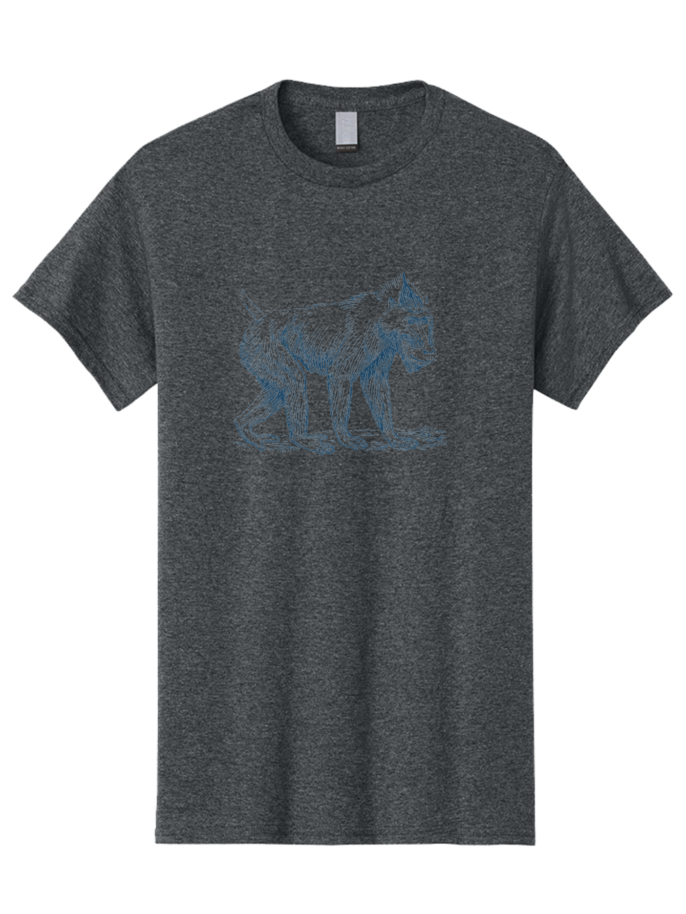 Walking Ape Men'S Graphic Tee, 100% Cotton, Comfortable Casual Summer Wear, Machine Washable, Baboon Illustration, Primate Art, Detailed Drawing, Animal Portrait, Wildlife Graphics, Hand-Drawn Image, Modern Illustration, Bold Lines Aae819 17