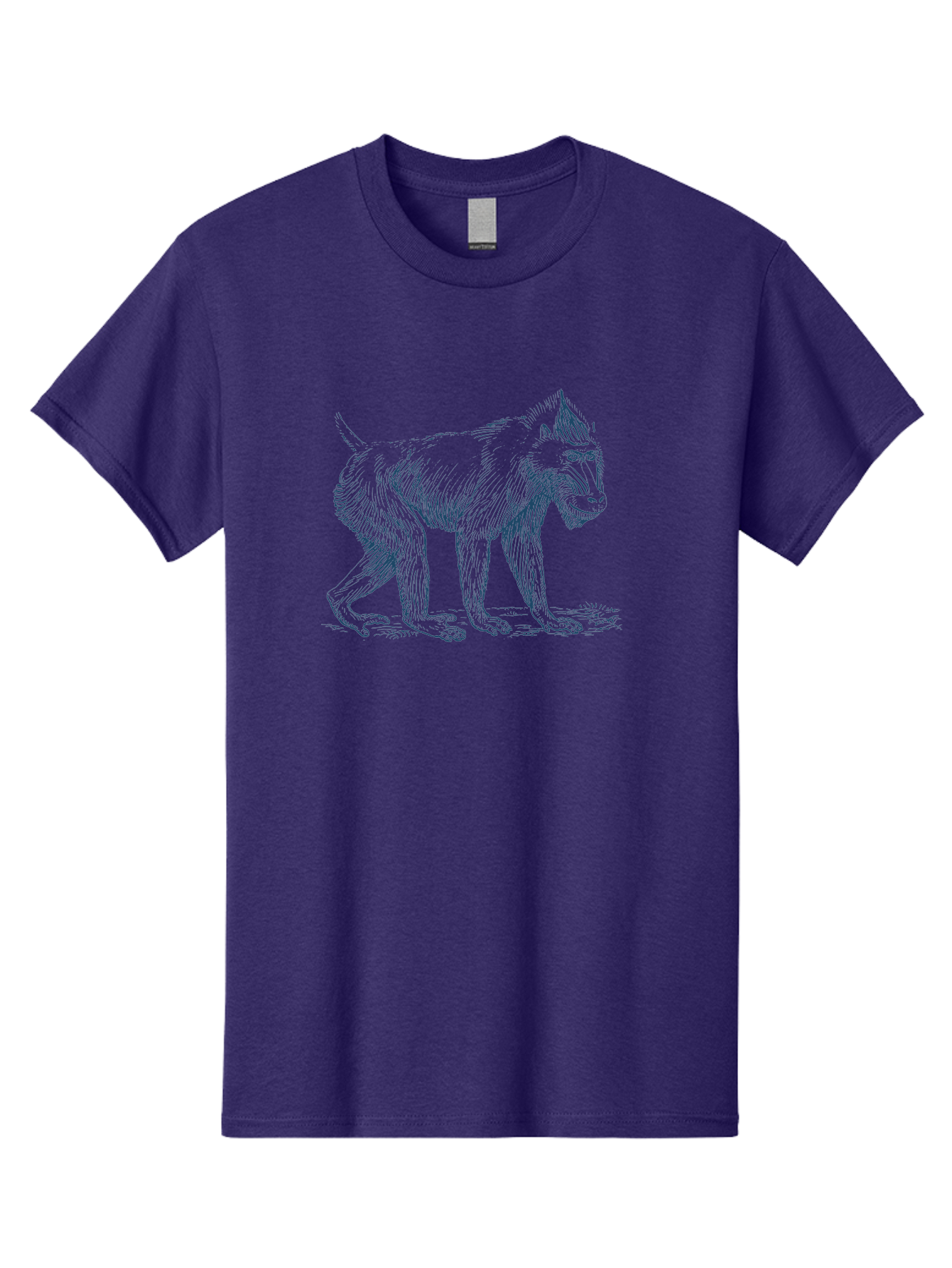 Walking Ape Men'S Graphic Tee, 100% Cotton, Comfortable Casual Summer Wear, Machine Washable, Baboon Illustration, Primate Art, Detailed Drawing, Animal Portrait, Wildlife Graphics, Hand-Drawn Image, Modern Illustration, Bold Lines Aae819 9