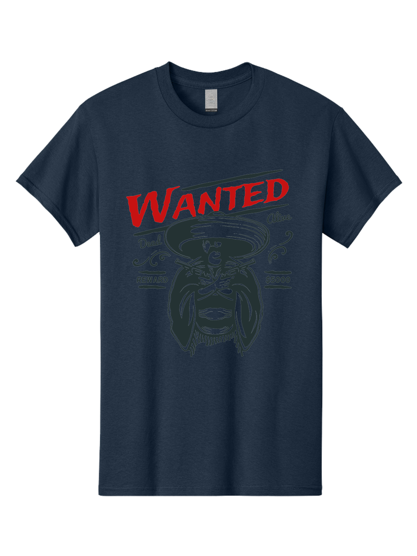 Wanted Men'S Graphic Tee, 100% Cotton, Comfortable Casual Summer Wear, Machine Washable, Wanted Poster, Mexican Bandit, Outlaw Illustration, Armed Fugitive, Vintage Wanted Sign, $5000 Reward, Dead Or Alive, Classic Western Art, Bold Graphics, Aae821 11