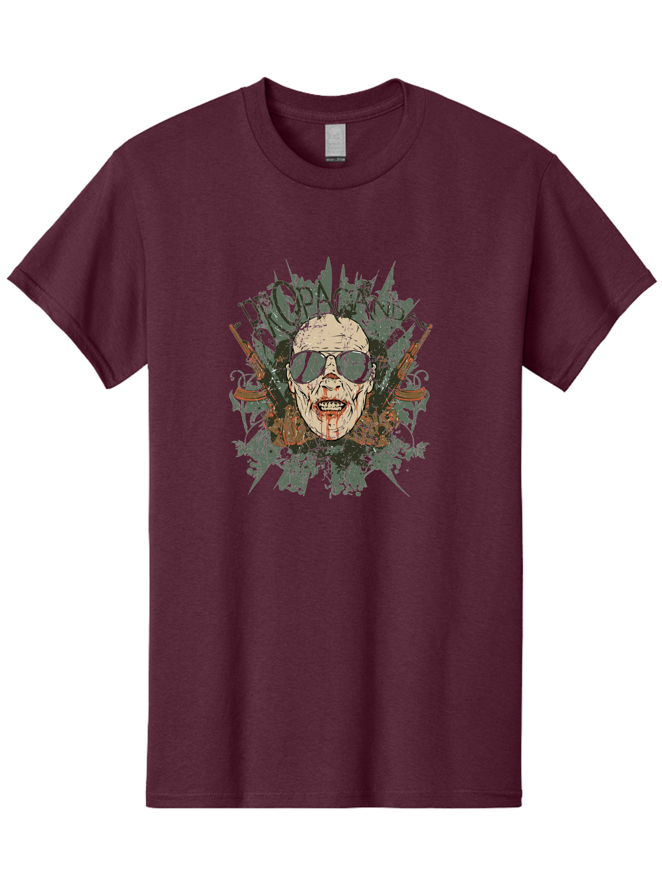 Warhead Propaganda Men'S Graphic Tee, 100% Cotton, Comfortable Casual Summer Wear, Machine Washable, Zombie With Sunglasses, Bloody Face, Propaganda Art, Street Art Style, Punk Rock Aesthetic, Zombie Apocalypse, Dark Humor, Graphic Design, Aae822 9