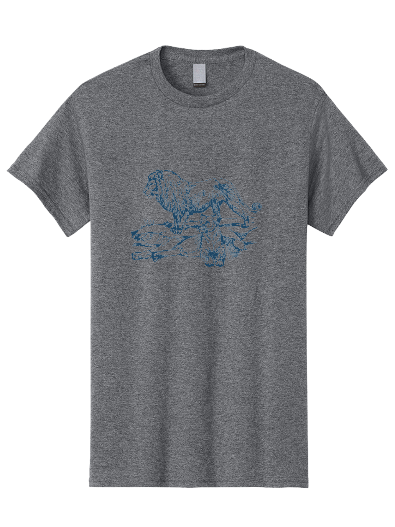 Watchful Kingship Men'S Graphic Tee, 100% Cotton, Comfortable Casual Summer Wear, Machine Washable, Lion And Lioness, Wildlife, Wild Animals, Savannah Scene, Fierce Predators, Majestic Mane, Animal Kingdom, Predator Illustration, Wildlife Art, Aae824 9