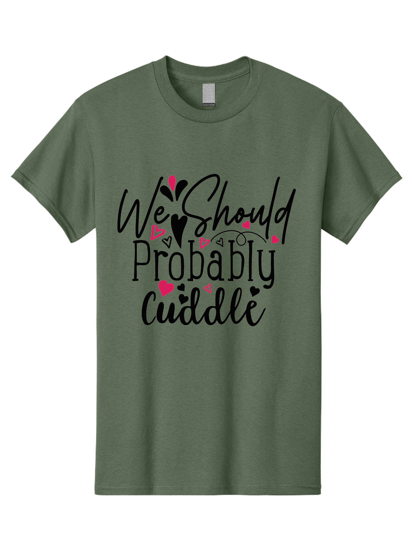 We Should Probably Cuddle Men'S Graphic Tee, 100% Cotton, Comfortable Casual Summer Wear, Machine Washable, Love Quotes, Cuddle, Relationship Goals, Heartwarming Messages, Romantic Phrases, Valentines Day Gifts Aae828 9