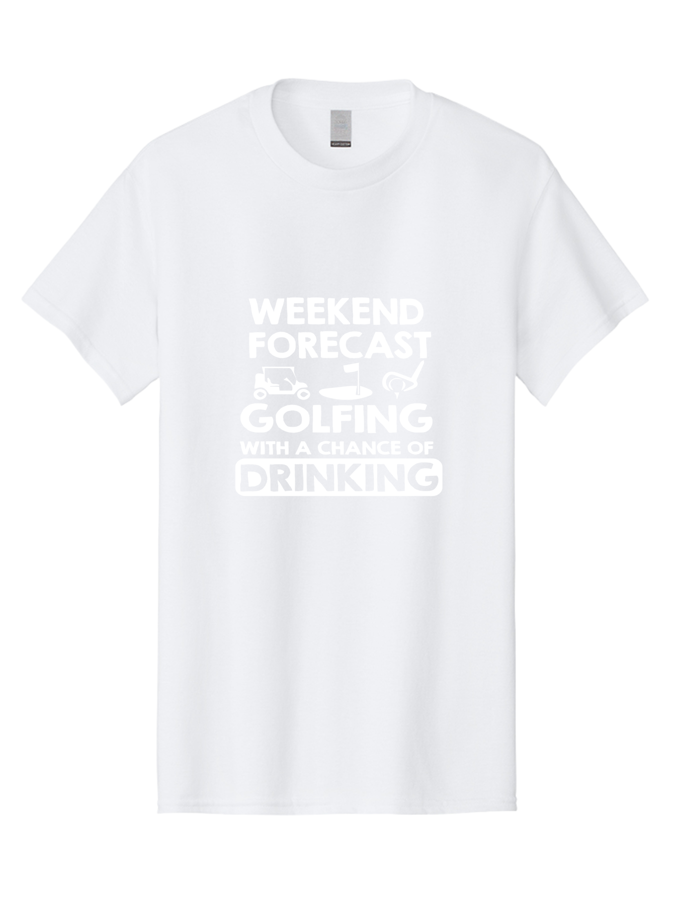 Weekend Forcast Golfing Men'S Graphic Tee, 100% Cotton, Comfortable Casual Summer Wear, Machine Washable, Golfing, Drinking, Weekend Plans, Golf Cart, Golf Flag, Golf Club, Humorous Quote, Funny Saying, Golf Humor, Weekend Forecast Aae830 27