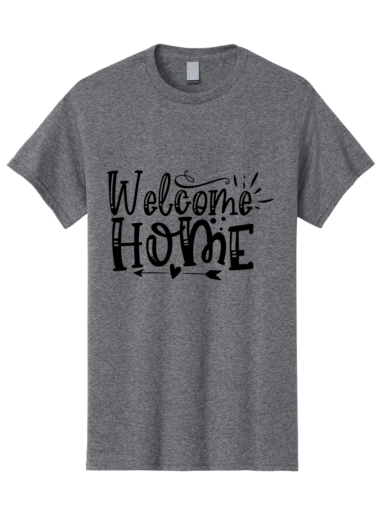 Welcome Home Men'S Graphic Tee, 100% Cotton, Comfortable Casual Summer Wear, Machine Washable, Welcome Home Sign, Home Decor, Home Sweet Home, Warm Welcome, Home Signage, Decorative Text, Arrow Design, Heart Symbol, Typography Art, Aae831 27
