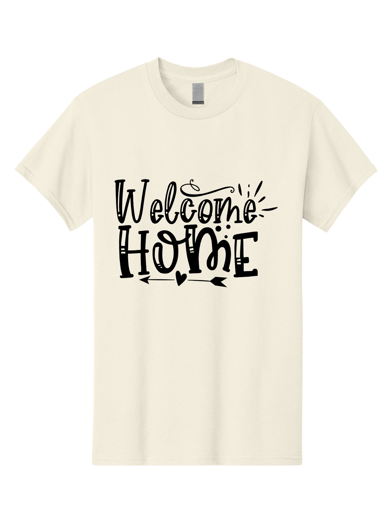 Welcome Home Men'S Graphic Tee, 100% Cotton, Comfortable Casual Summer Wear, Machine Washable, Welcome Home Sign, Home Decor, Home Sweet Home, Warm Welcome, Home Signage, Decorative Text, Arrow Design, Heart Symbol, Typography Art, Aae831 11