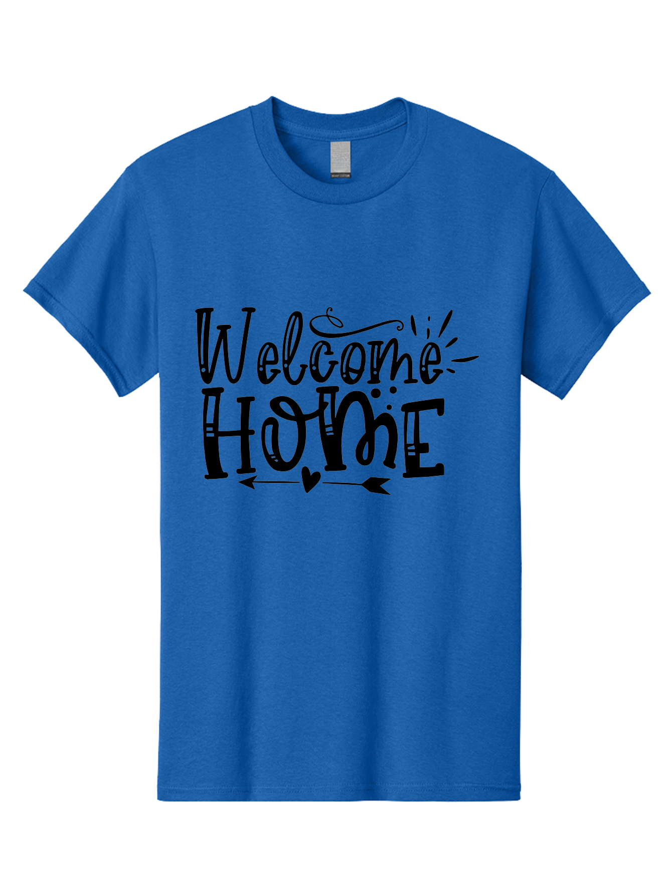 Welcome Home Men'S Graphic Tee, 100% Cotton, Comfortable Casual Summer Wear, Machine Washable, Welcome Home Sign, Home Decor, Home Sweet Home, Warm Welcome, Home Signage, Decorative Text, Arrow Design, Heart Symbol, Typography Art, Aae831 17
