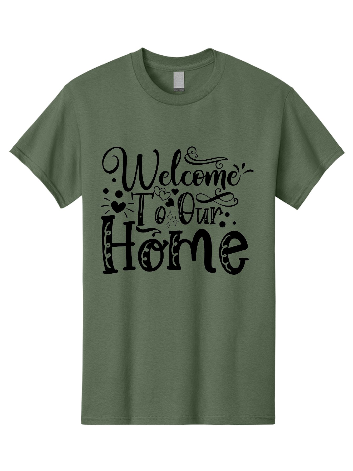 Welcome To Our Home Men'S Graphic Tee, 100% Cotton, Comfortable Casual Summer Wear, Machine Washable, Welcome Sign, Home Decor, Warm Welcome, Inviting Atmosphere, Decorative Text, Heart Designs, Home Signage, Friendly Greeting Aae833 7