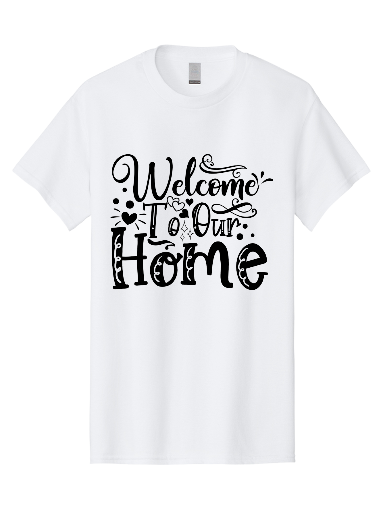 Welcome To Our Home Men'S Graphic Tee, 100% Cotton, Comfortable Casual Summer Wear, Machine Washable, Welcome Sign, Home Decor, Warm Welcome, Inviting Atmosphere, Decorative Text, Heart Designs, Home Signage, Friendly Greeting Aae833 29