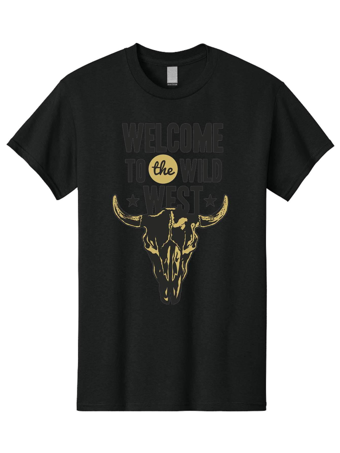 Welcome To The Wild West Men'S Graphic Tee, 100% Cotton, Comfortable Casual Summer Wear, Machine Washable, Western Cowboy Theme, Wild West, Cow Skull, Western Design, Country Style, Bold Typography, Star Symbols, Cowboy Culture, Western Art, Aae835 29