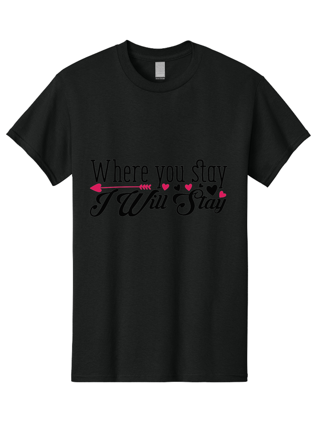 Where You Stay I Will Stay Men'S Graphic Tee, 100% Cotton, Comfortable Casual Summer Wear, Machine Washable, Love Quote, Relationship Goals, Heartwarming Phrase, Sweet Sentiment, Couple'S Quote, Arrow And Hearts, Valentines Day Gift, Aae838 7