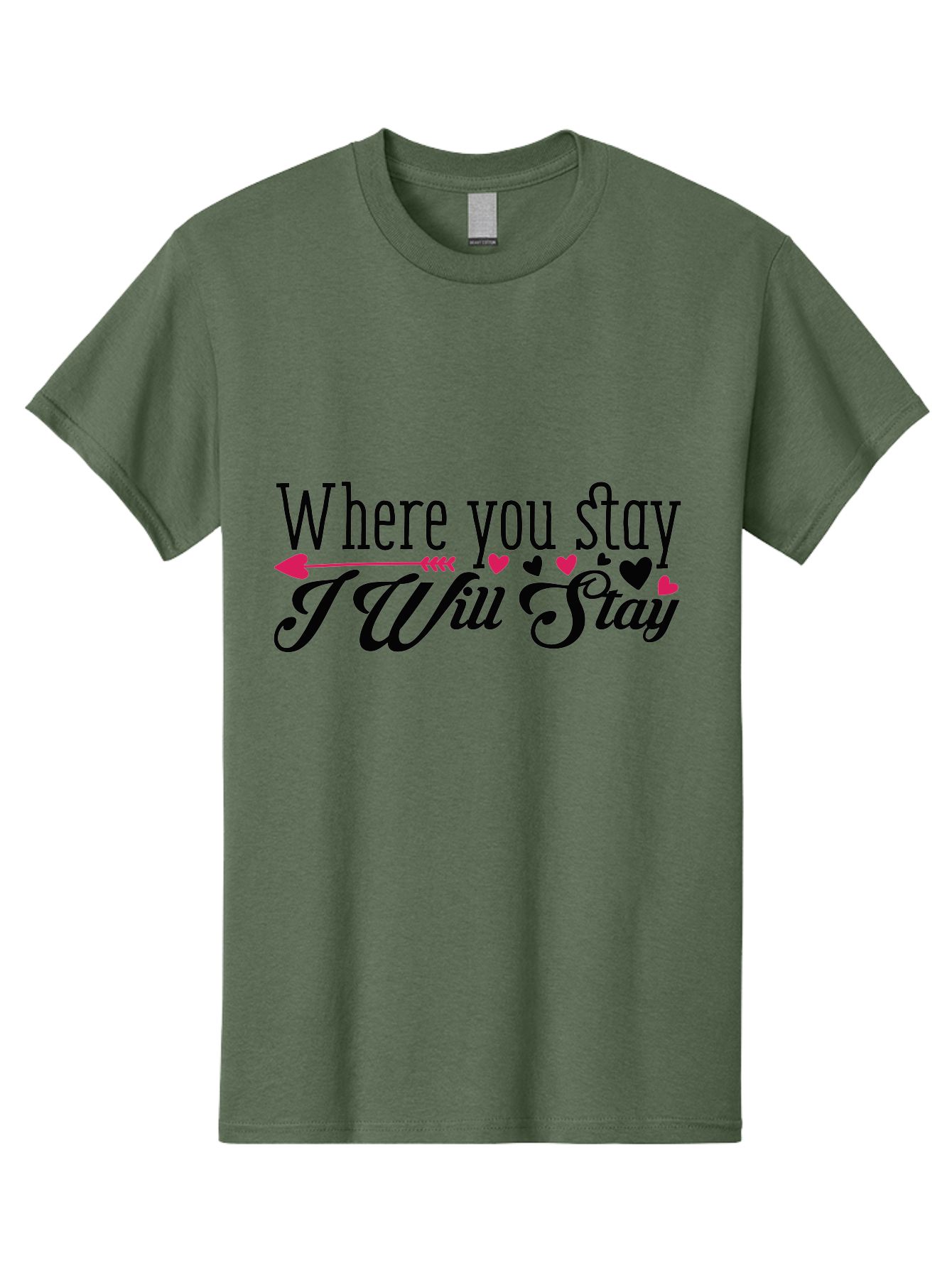 Where You Stay I Will Stay Men'S Graphic Tee, 100% Cotton, Comfortable Casual Summer Wear, Machine Washable, Love Quote, Relationship Goals, Heartwarming Phrase, Sweet Sentiment, Couple'S Quote, Arrow And Hearts, Valentines Day Gift, Aae838 11