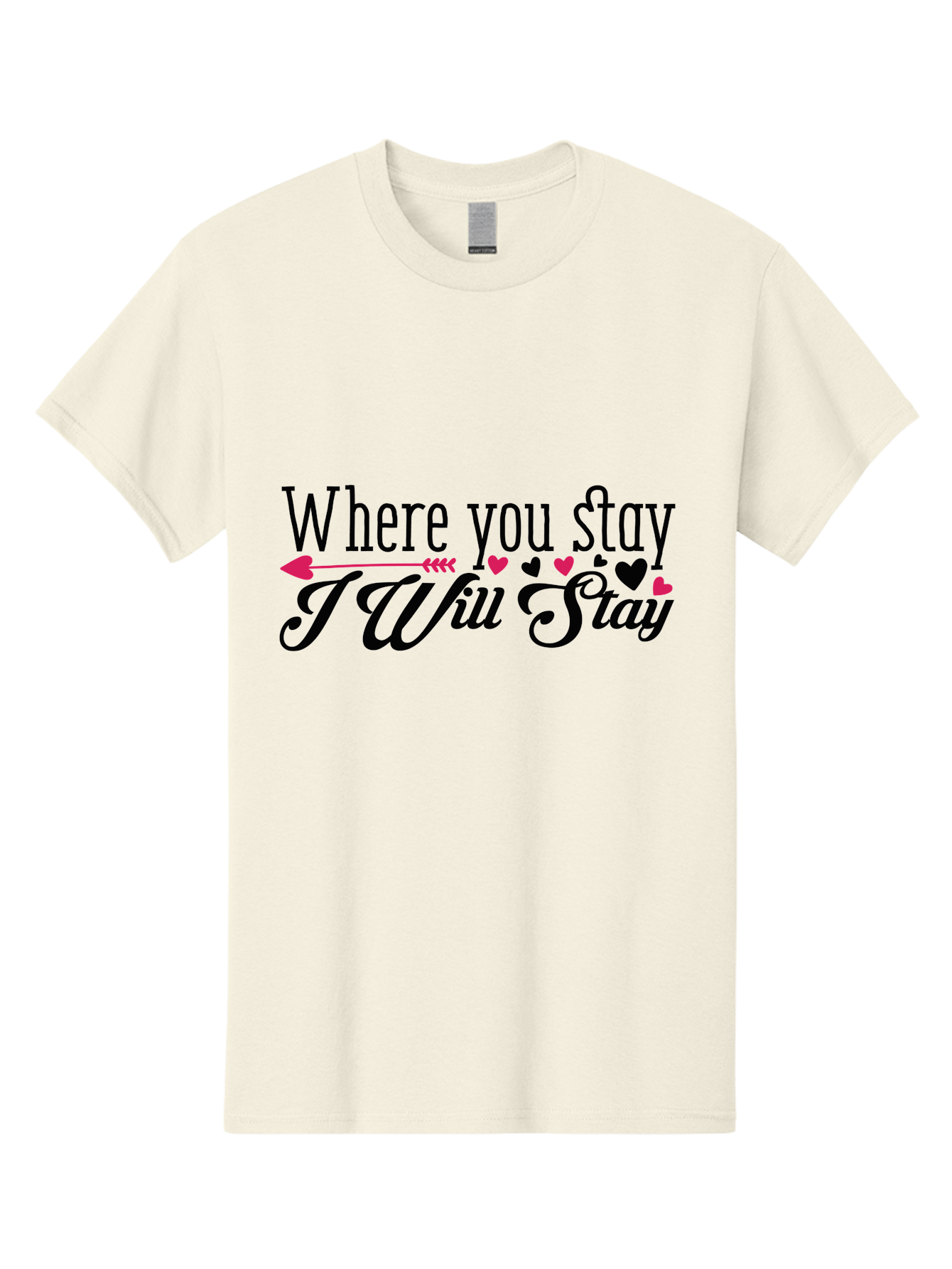 Where You Stay I Will Stay Men'S Graphic Tee, 100% Cotton, Comfortable Casual Summer Wear, Machine Washable, Love Quote, Relationship Goals, Heartwarming Phrase, Sweet Sentiment, Couple'S Quote, Arrow And Hearts, Valentines Day Gift, Aae838 9