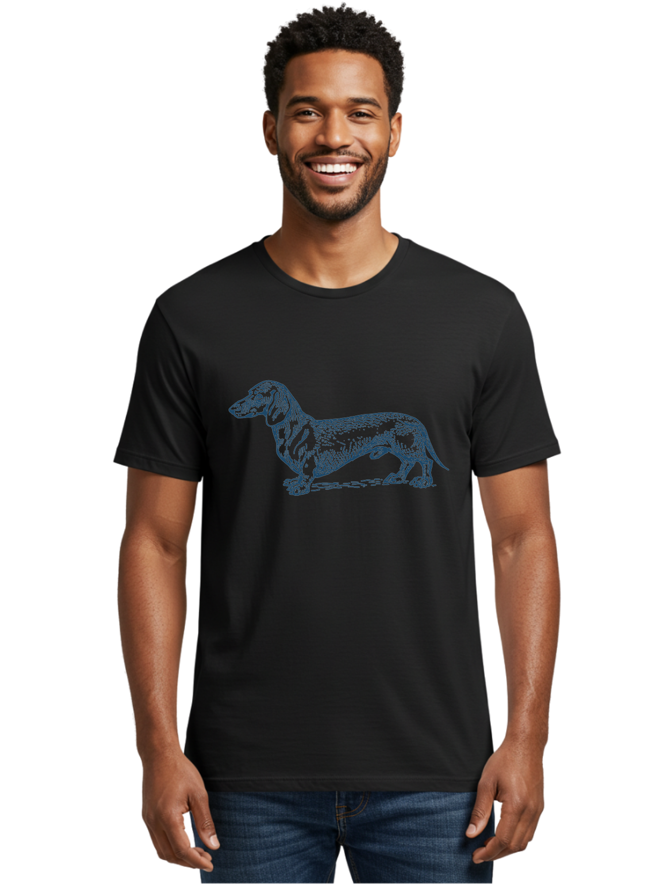 Wiener Dog Men'S Graphic Tee, 100% Cotton, Comfortable Casual Summer Wear, Machine Washable, Dachshund Dog, Dog Illustration, Dog Art, Canine Portrait, Detailed Drawing, Line Art Dog, Pet Illustration Aae839 22
