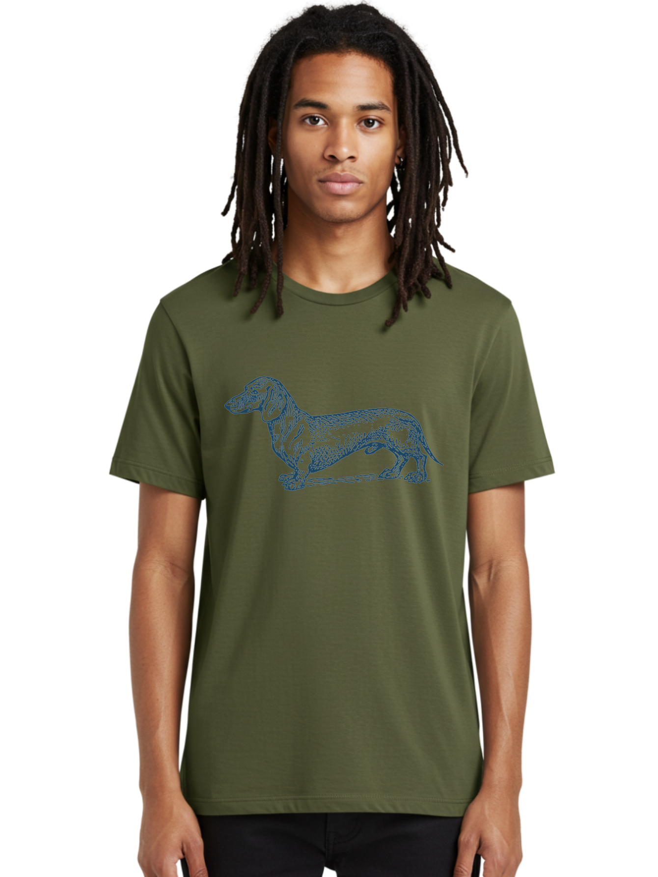 Wiener Dog Men'S Graphic Tee, 100% Cotton, Comfortable Casual Summer Wear, Machine Washable, Dachshund Dog, Dog Illustration, Dog Art, Canine Portrait, Detailed Drawing, Line Art Dog, Pet Illustration Aae839 4