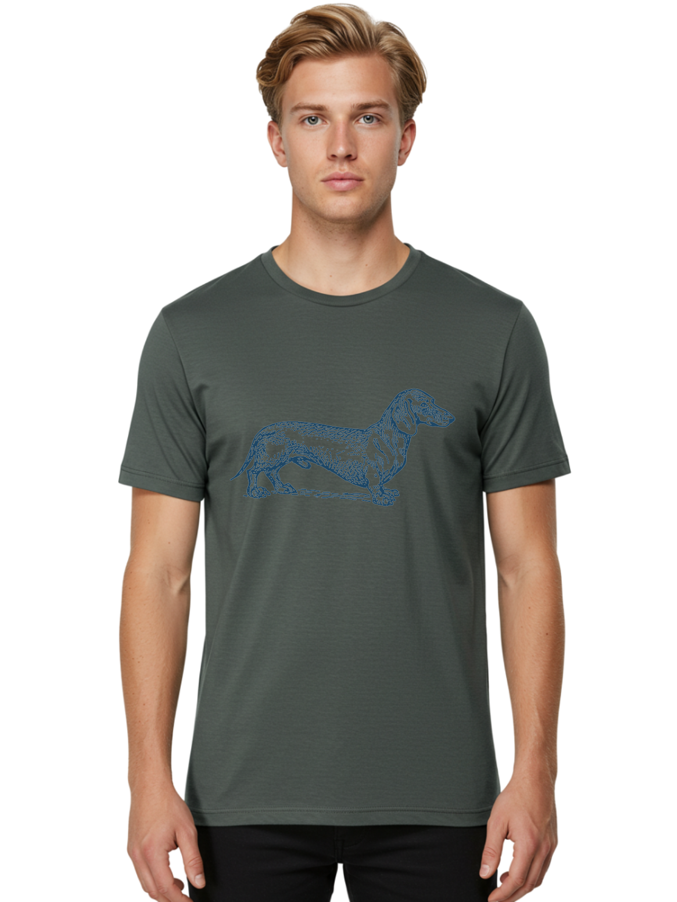 Wiener Dog 2 Men'S Graphic Tee, 100% Cotton, Comfortable Casual Summer Wear, Machine Washable, Dachshund Dog, Short-Legged Dog, Hound Dog, Dog Breed, Canine Companion, Loyal Pet, Playful Animal, Dog Illustration, Dog Drawing Aae840 10