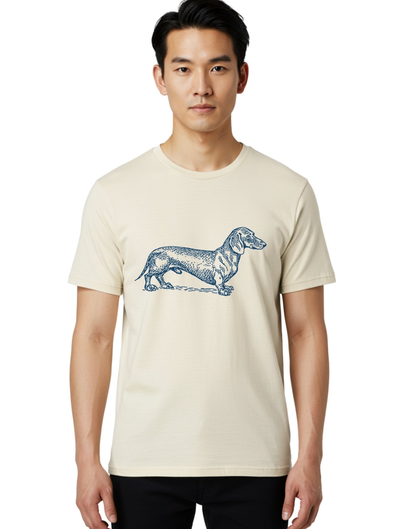 Wiener Dog 2 Men'S Graphic Tee, 100% Cotton, Comfortable Casual Summer Wear, Machine Washable, Dachshund Dog, Short-Legged Dog, Hound Dog, Dog Breed, Canine Companion, Loyal Pet, Playful Animal, Dog Illustration, Dog Drawing Aae840 24