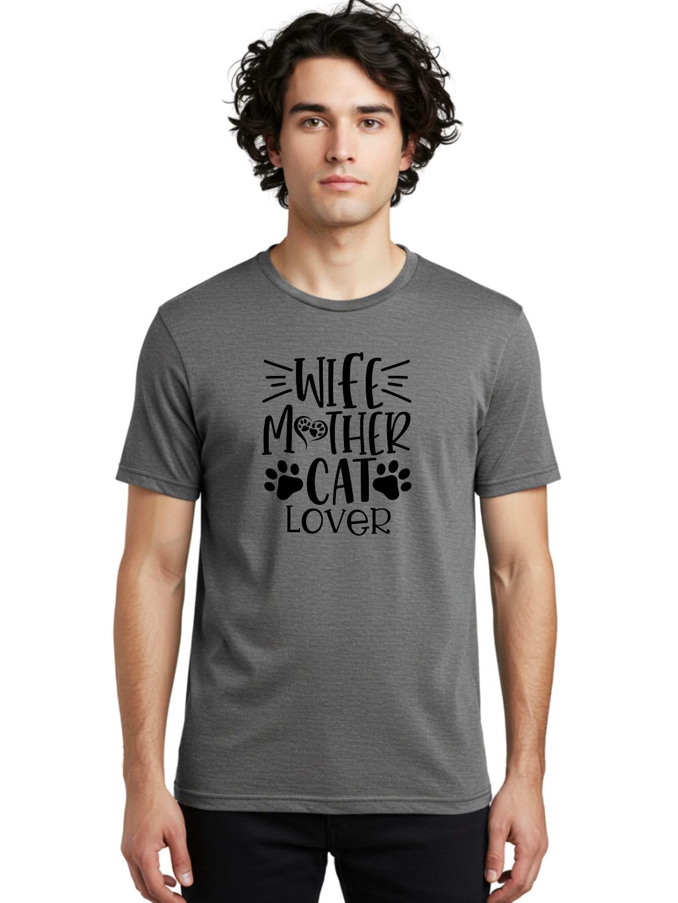 Wife Mother Cat Lover Men'S Graphic Tee, 100% Cotton, Comfortable Casual Summer Wear, Machine Washable, Cat Mom Quote, Cat Lady Quote, Cat Lover Gift, Cat Mother, Wife Mother, Cat Mom Decal, Cat Mom T-Shirt, Cat Mom Graphic, Aae841 28