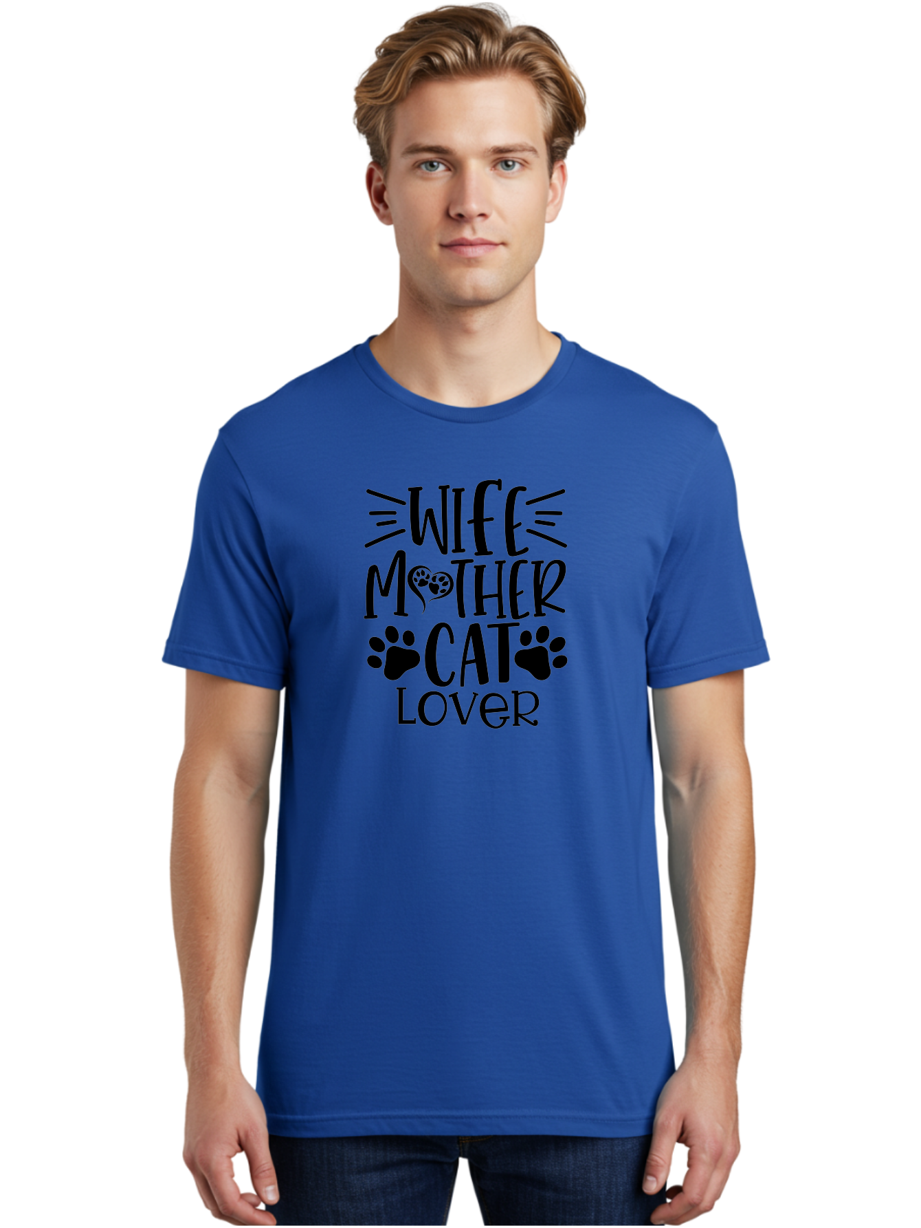 Wife Mother Cat Lover Men'S Graphic Tee, 100% Cotton, Comfortable Casual Summer Wear, Machine Washable, Cat Mom Quote, Cat Lady Quote, Cat Lover Gift, Cat Mother, Wife Mother, Cat Mom Decal, Cat Mom T-Shirt, Cat Mom Graphic, Aae841 6