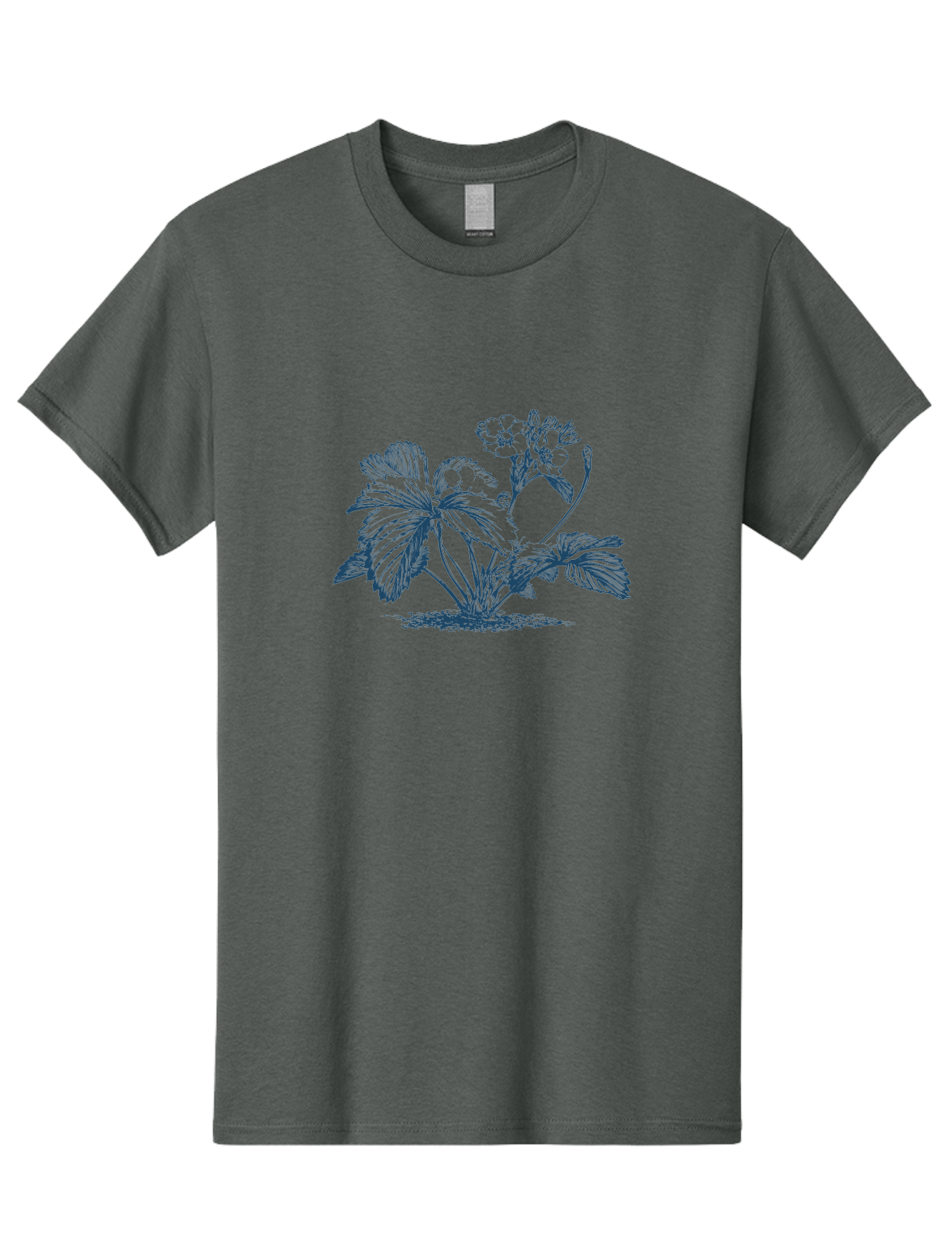 Wild Bloom Garden Men'S Graphic Tee, 100% Cotton, Comfortable Casual Summer Wear, Machine Washable, Geranium Plant, Floral Illustration, Botanical Art, Blue Ink Drawing, Delicate Flowers, Lush Foliage, Vintage Style, Gardening Inspiration, Aae842 11