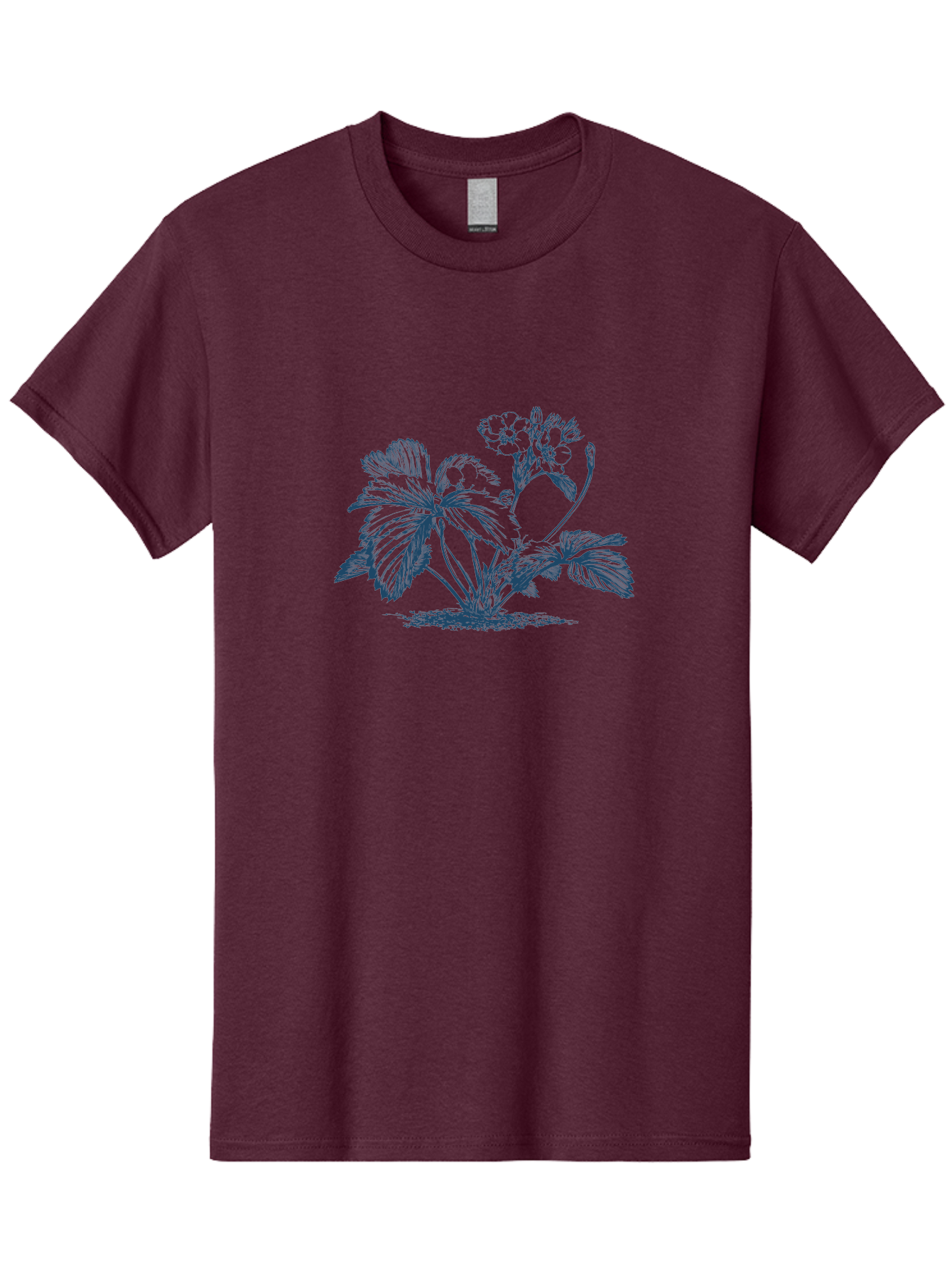 Wild Bloom Garden Men'S Graphic Tee, 100% Cotton, Comfortable Casual Summer Wear, Machine Washable, Geranium Plant, Floral Illustration, Botanical Art, Blue Ink Drawing, Delicate Flowers, Lush Foliage, Vintage Style, Gardening Inspiration, Aae842 27