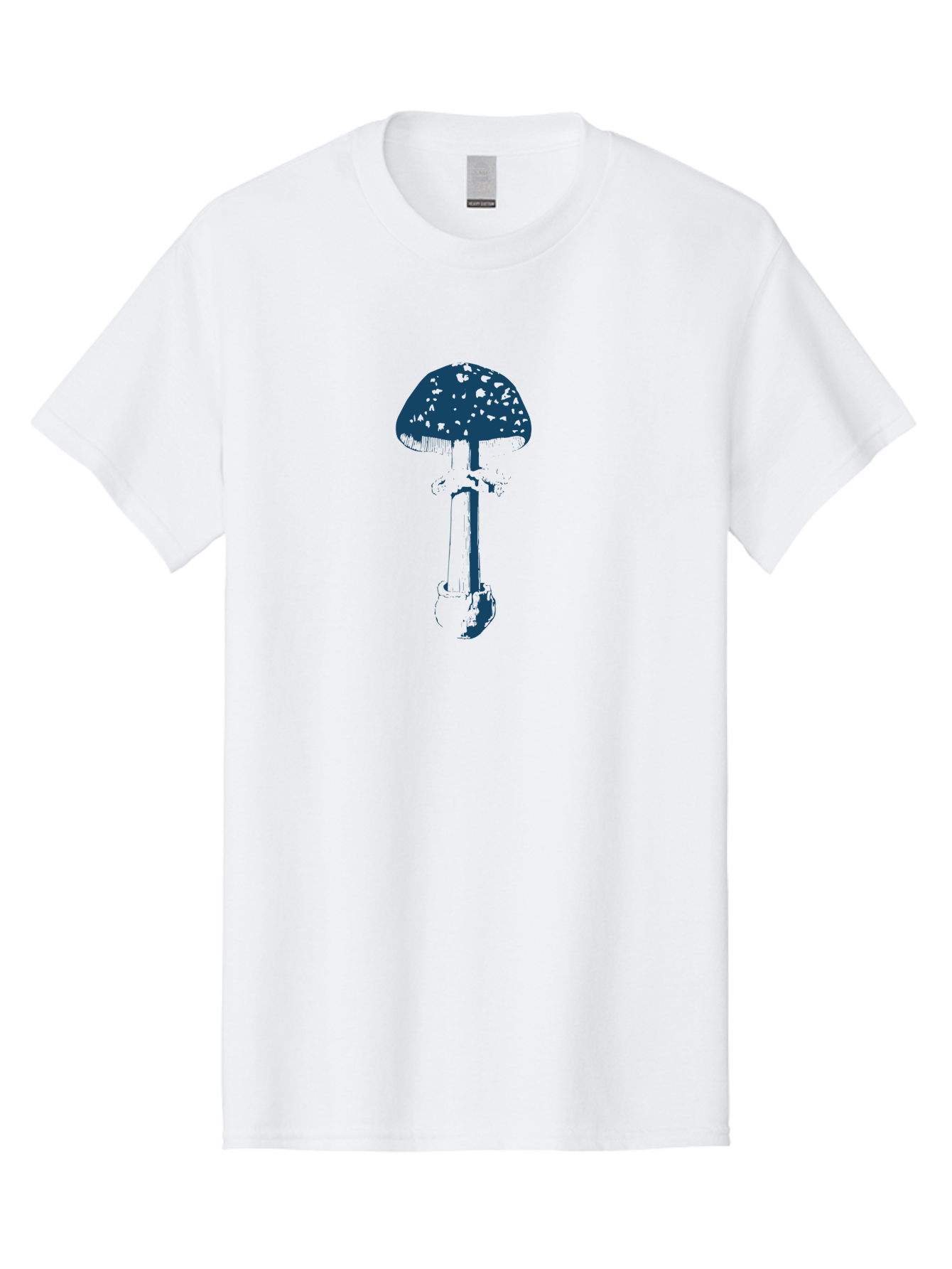 Wild Forest Mushroom Men'S Graphic Tee, 100% Cotton, Comfortable Casual Summer Wear, Machine Washable, Blue Mushroom Illustration, Fungal Art, Psychedelic Design, Mushroom Cap, Stem And Base, Abstract Art, Modern Graphic Aae843 19