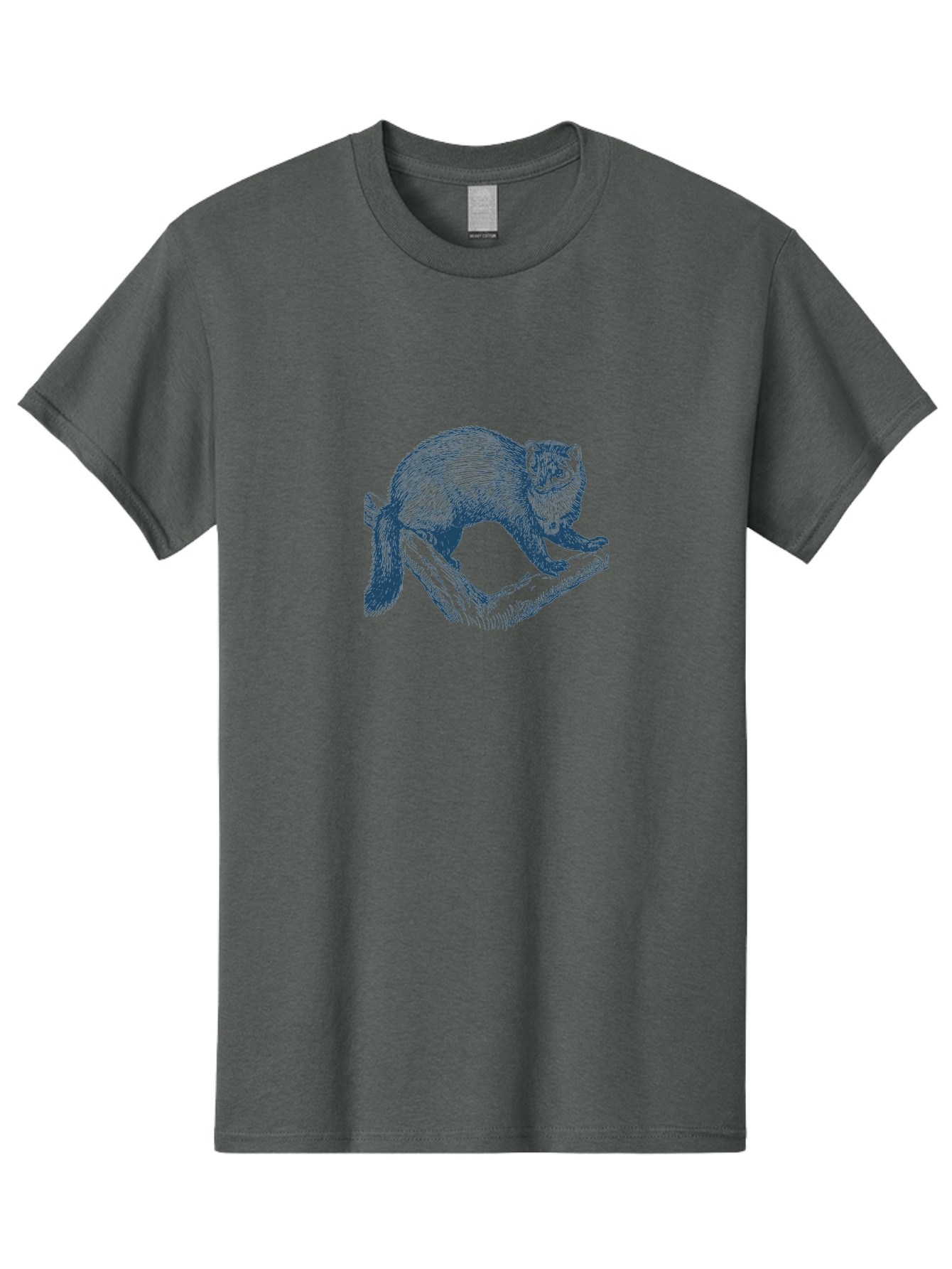 Wild Marten Men'S Graphic Tee, 100% Cotton, Comfortable Casual Summer Wear, Machine Washable, Fisher On Log, Wildlife Illustration, Forest Animal, Nature Graphic, Wild Mammal, Detailed Artwork, Artistic Rendering, Tree Branch Aae845 15