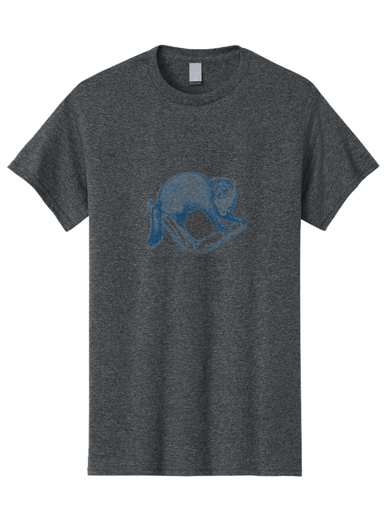 Wild Marten Men'S Graphic Tee, 100% Cotton, Comfortable Casual Summer Wear, Machine Washable, Fisher On Log, Wildlife Illustration, Forest Animal, Nature Graphic, Wild Mammal, Detailed Artwork, Artistic Rendering, Tree Branch Aae845 9
