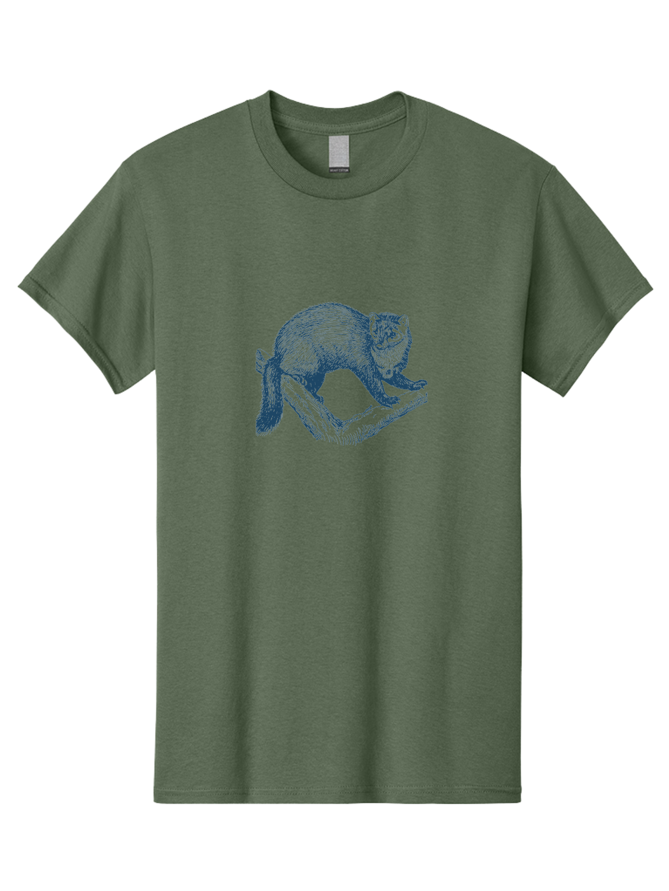 Wild Marten Men'S Graphic Tee, 100% Cotton, Comfortable Casual Summer Wear, Machine Washable, Fisher On Log, Wildlife Illustration, Forest Animal, Nature Graphic, Wild Mammal, Detailed Artwork, Artistic Rendering, Tree Branch Aae845 17