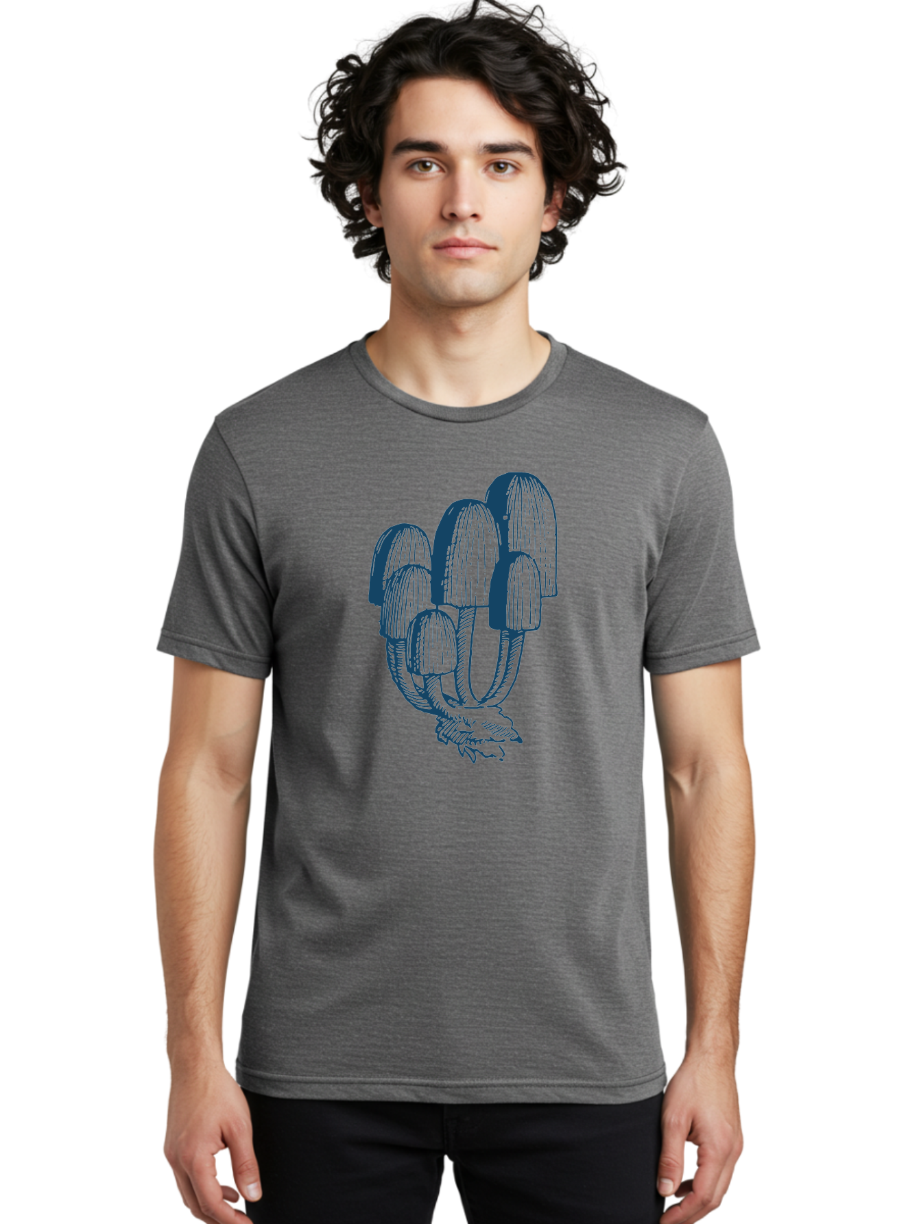 Wild Mushroom Bunch Men'S Graphic Tee, 100% Cotton, Comfortable Casual Summer Wear, Machine Washable, Clustered Mushrooms, Fungi Illustration, Botanical Art, Wild Mushrooms, Forest Fungi, Detailed Drawing, Nature-Inspired Design Aae846 10