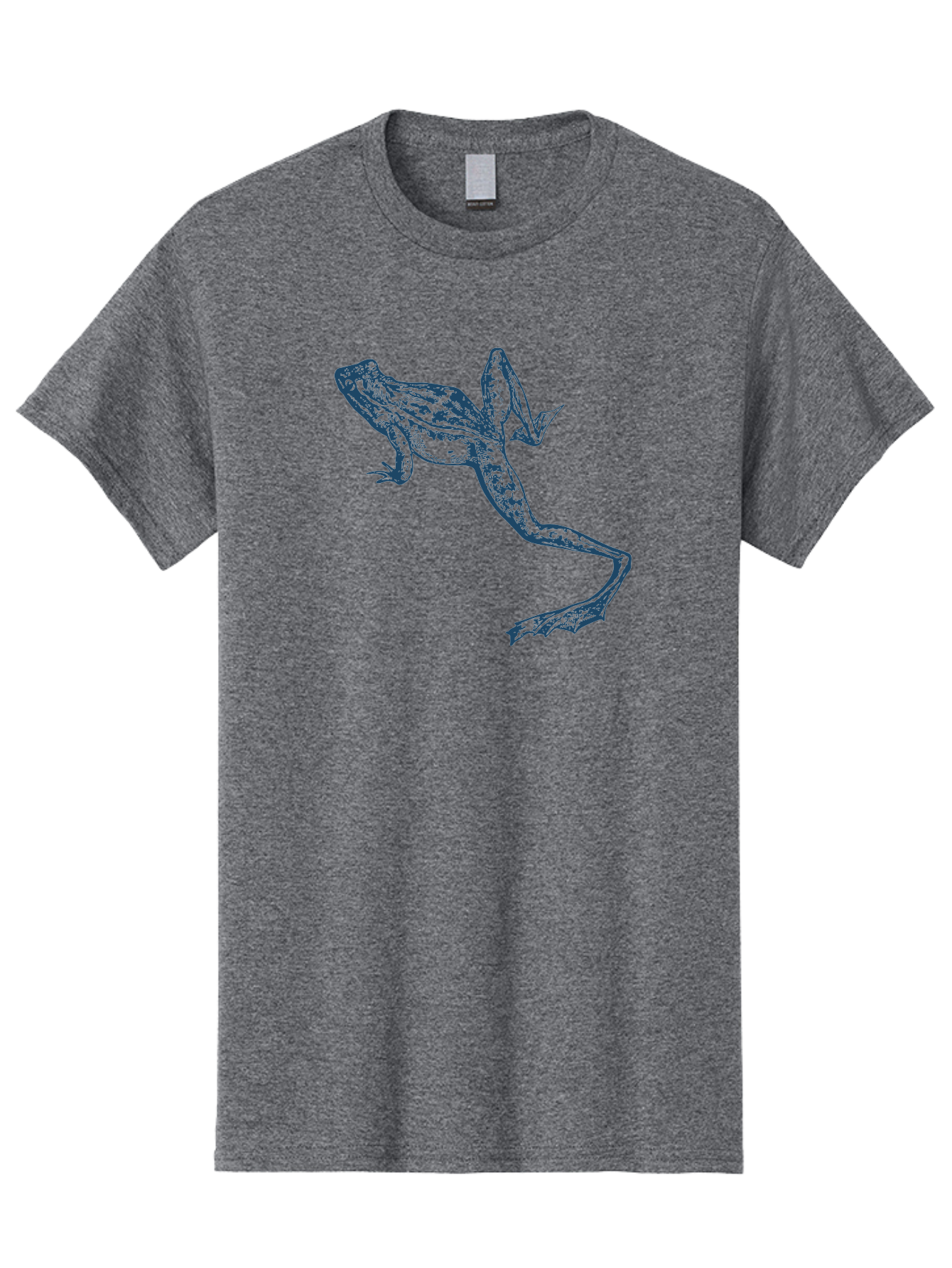 Wildjump Frog Men'S Graphic Tee, 100% Cotton, Comfortable Casual Summer Wear, Machine Washable, Stylized Frog, Blue Illustration, Abstract Art, Frog Species, Wildlife Art, Amphibian, Modern Design, Creative Graphics Aae849 1