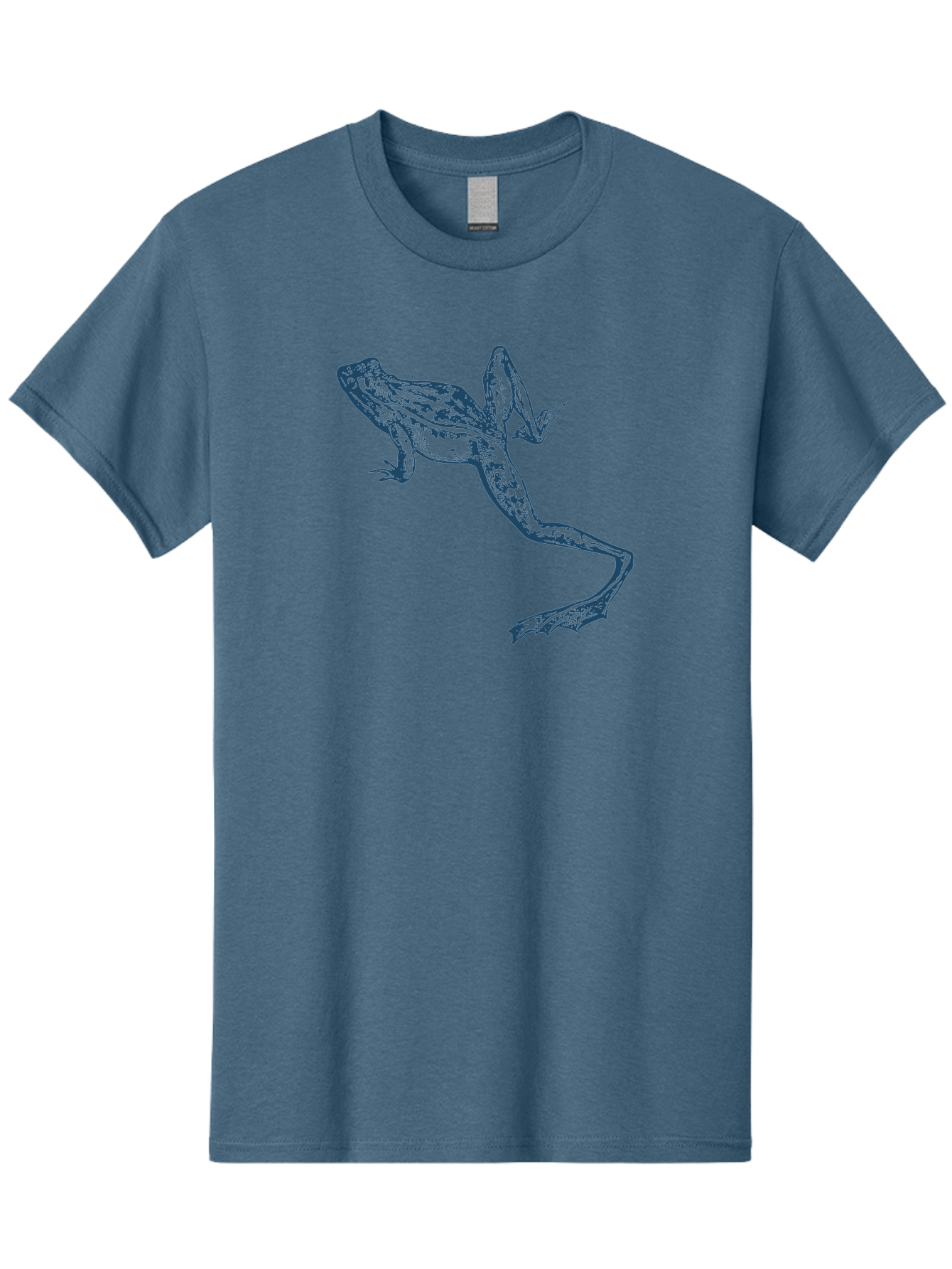 Wildjump Frog Men'S Graphic Tee, 100% Cotton, Comfortable Casual Summer Wear, Machine Washable, Stylized Frog, Blue Illustration, Abstract Art, Frog Species, Wildlife Art, Amphibian, Modern Design, Creative Graphics Aae849 11