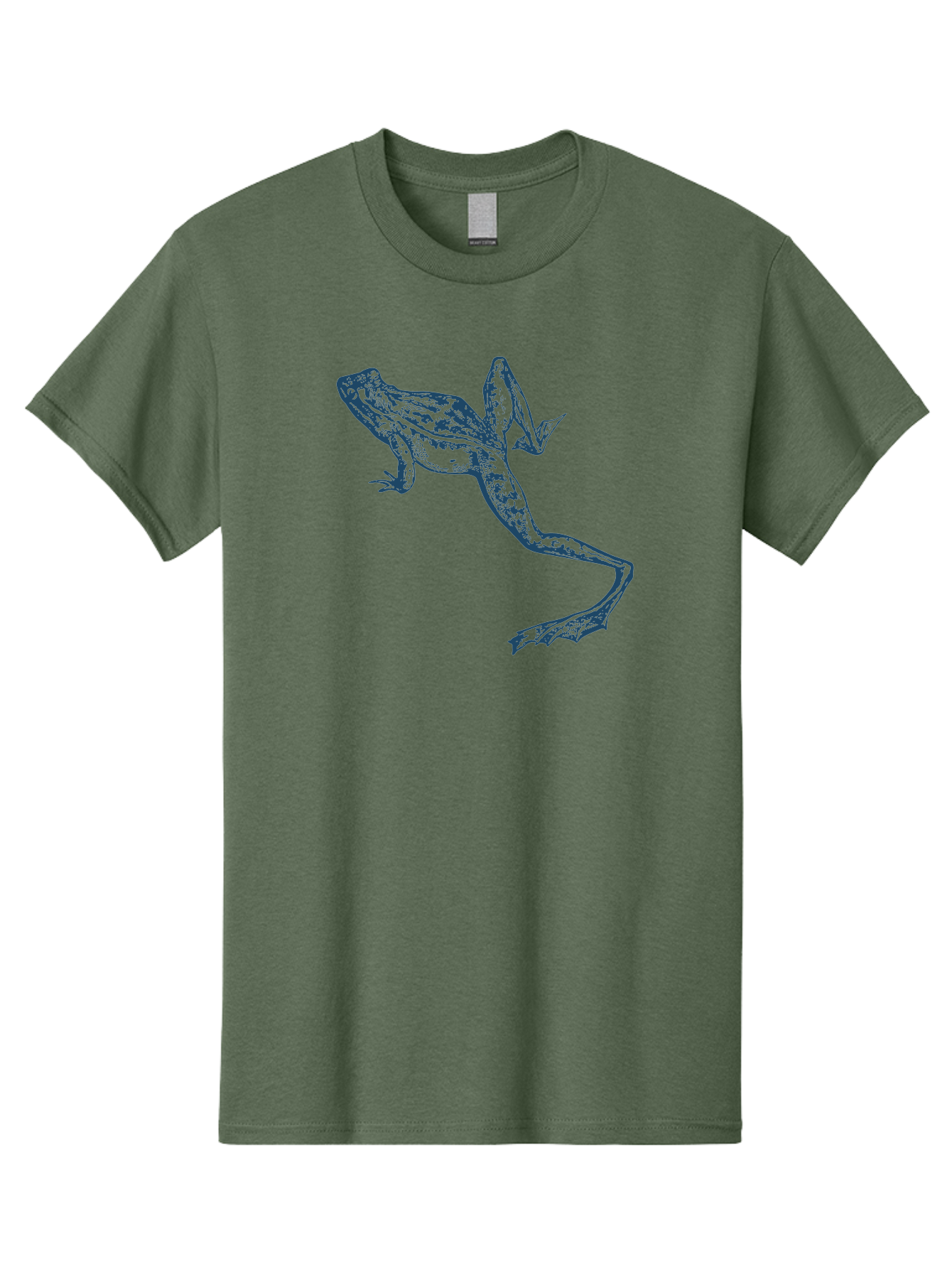 Wildjump Frog Men'S Graphic Tee, 100% Cotton, Comfortable Casual Summer Wear, Machine Washable, Stylized Frog, Blue Illustration, Abstract Art, Frog Species, Wildlife Art, Amphibian, Modern Design, Creative Graphics Aae849 13